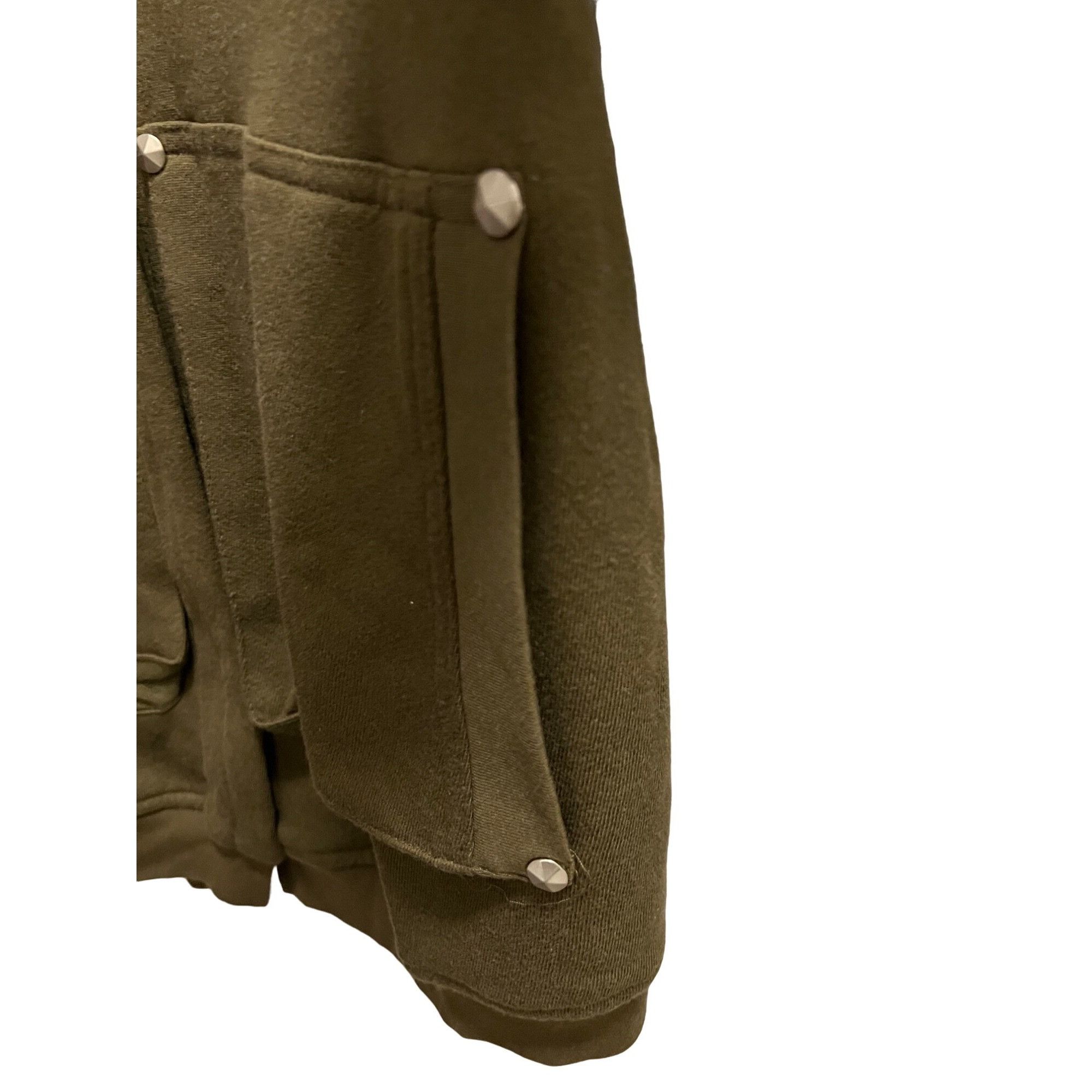 Other Marste Olive Green Hooded Button Down Hi Low Sweater Duster Size L / US 10 / IT 46 - 4 Thumbnail