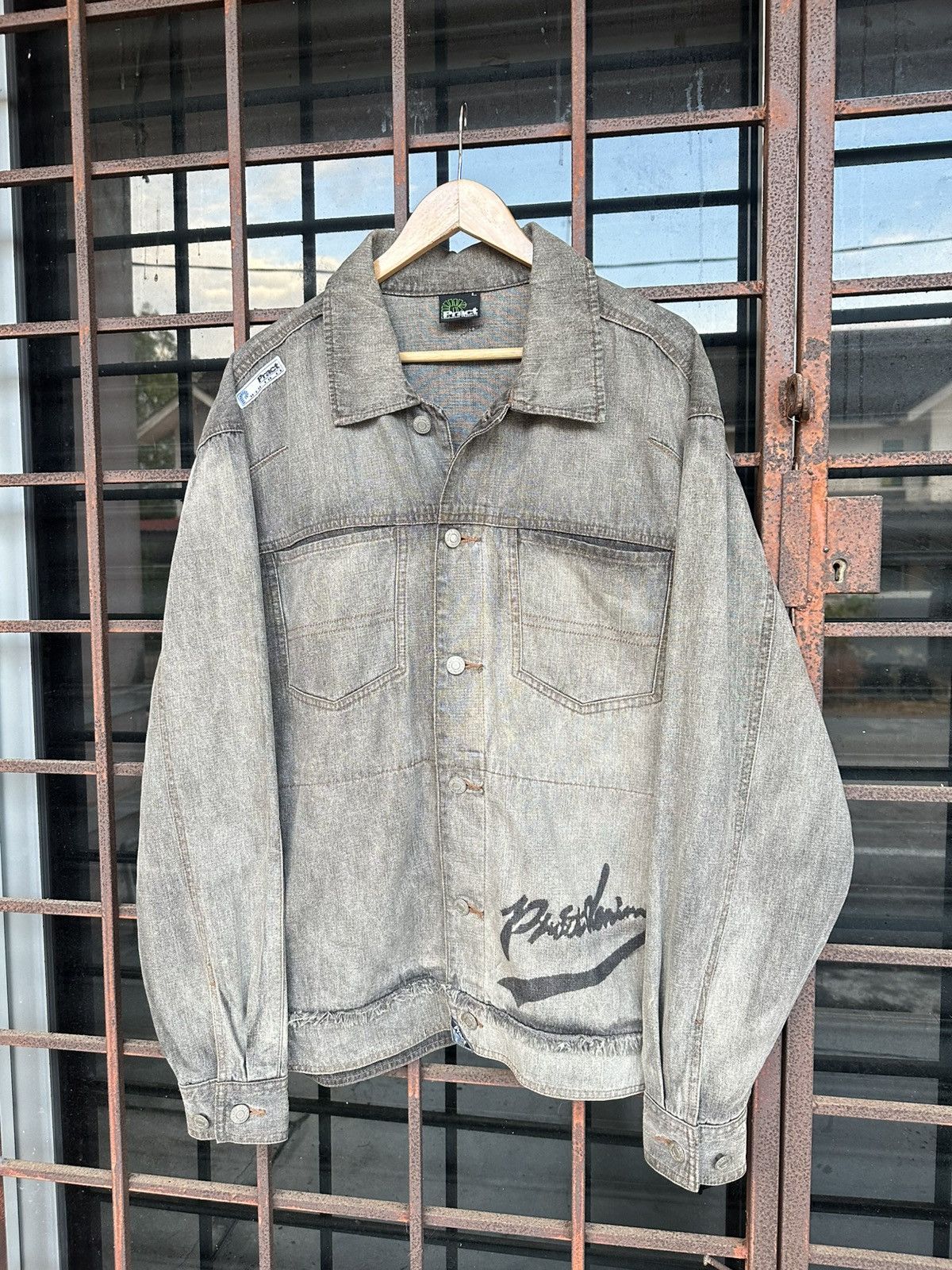 Vintage 👹Vintage Pract Faded Oversized Trucker Jacket Size US XL / EU 56 / 4 - 2 Thumbnail