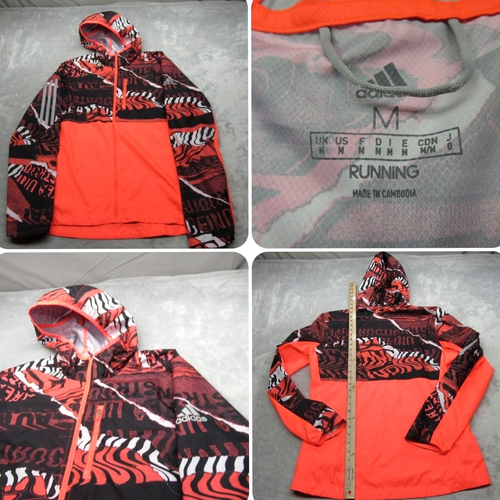 Adidas Adidas Own The Run Jacket Mens Medium Orange Lightweight Packable Running Track Size US M / EU 48-50 / 2 - 2 Thumbnail