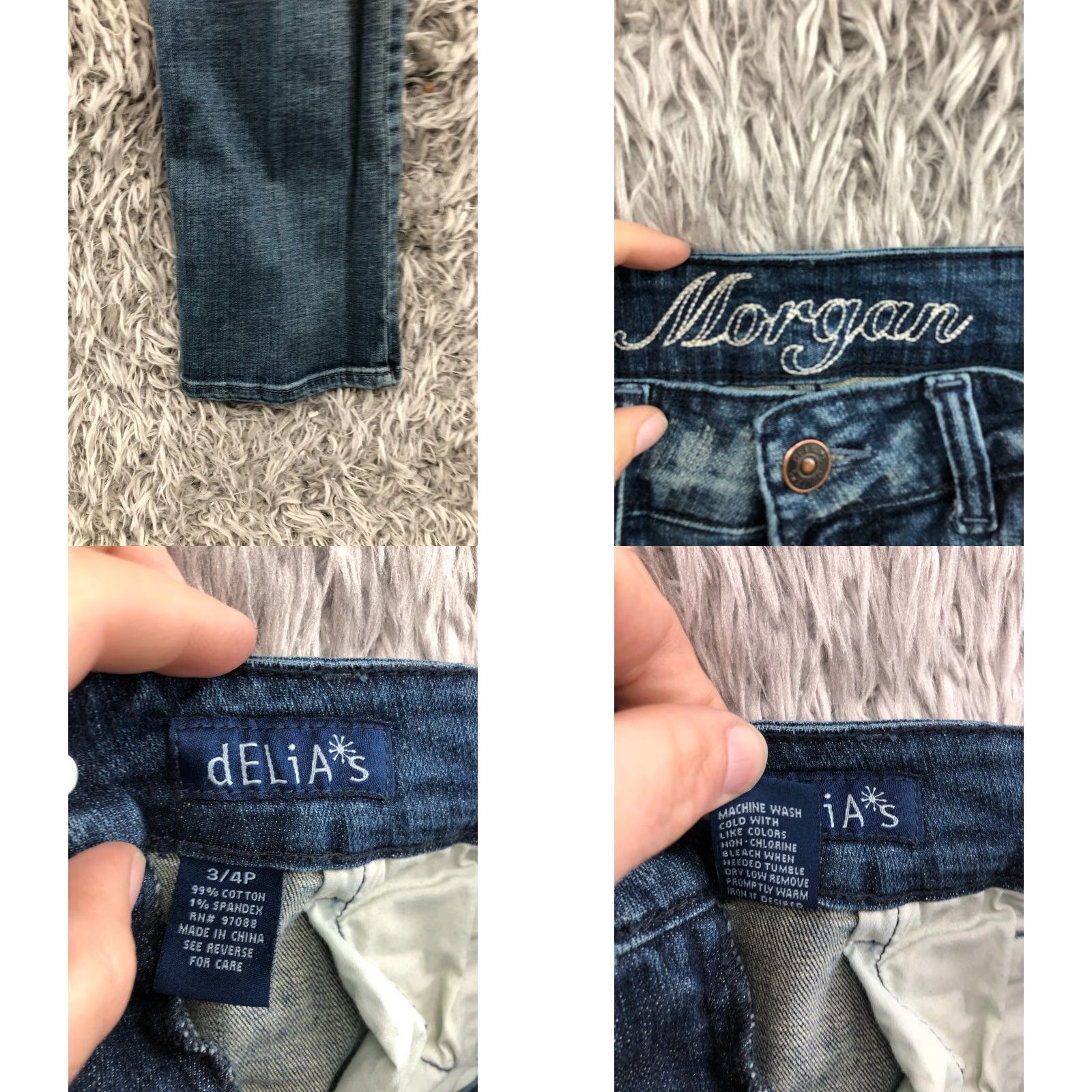 Vintage dELiA*s Morgan Skinny Jeans Size 4P Petite Womens Medium Wash Blue Jeans Size 27" / US 4 / IT 40 - 8 Thumbnail