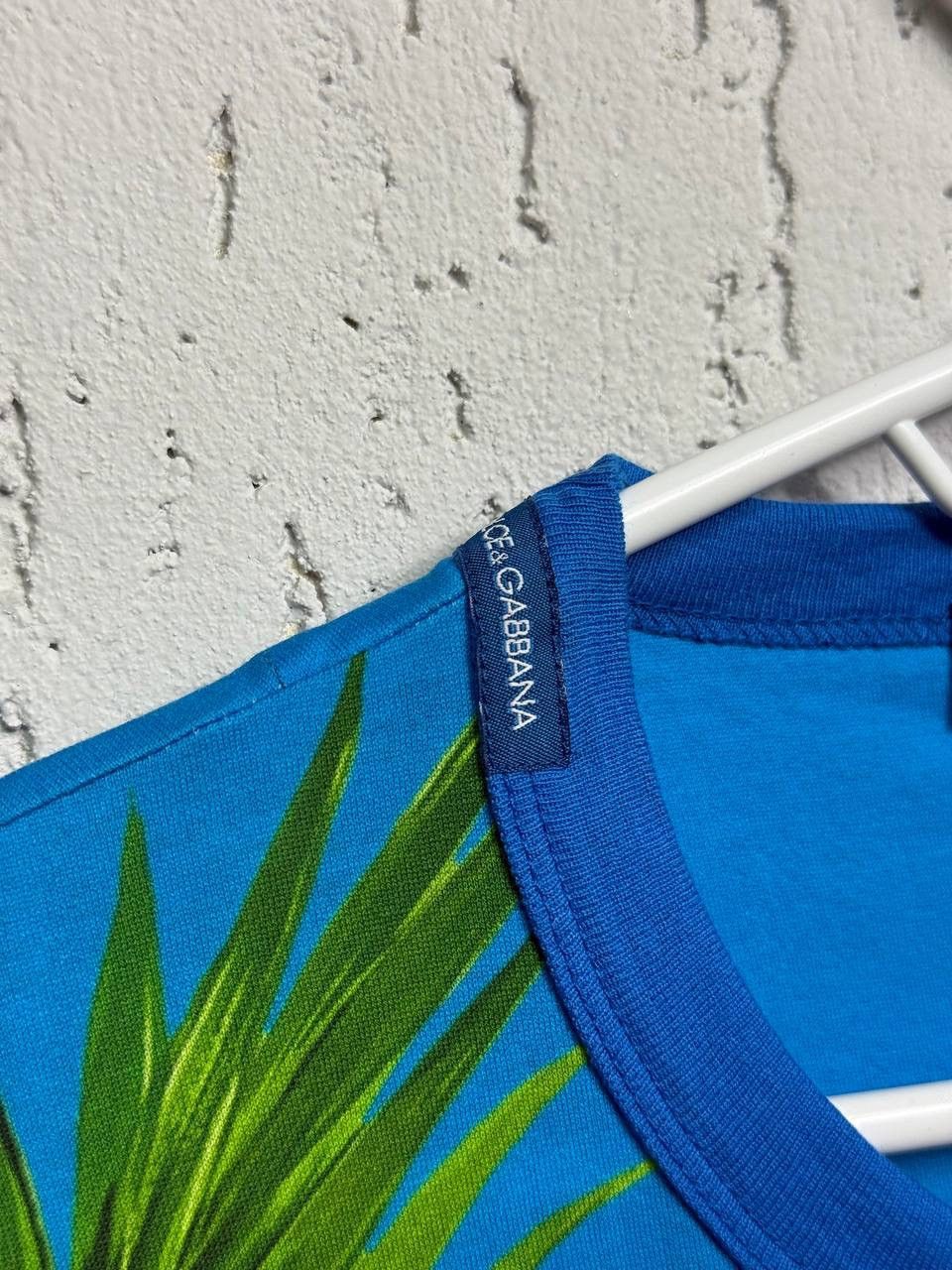 Dolce & Gabbana Dolce and Gabanna Blue t-shirt with green palm tree Size US M / EU 48-50 / 2 - 3 Thumbnail