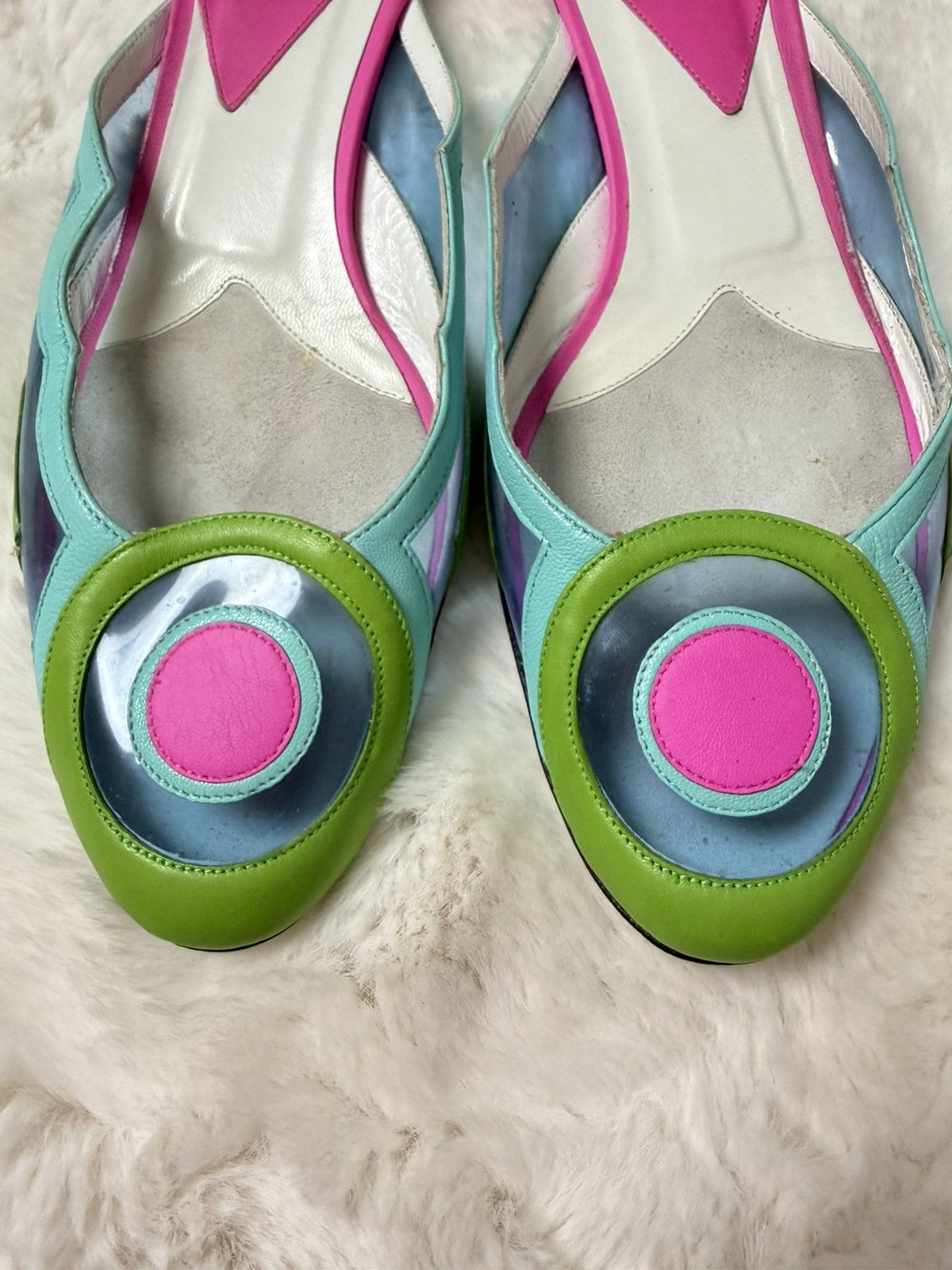 Emilio Pucci Emilio Pucci Psychedelic Flats Fuchsia Turquoise Mint Size US 9 / IT 39 - 9 Thumbnail