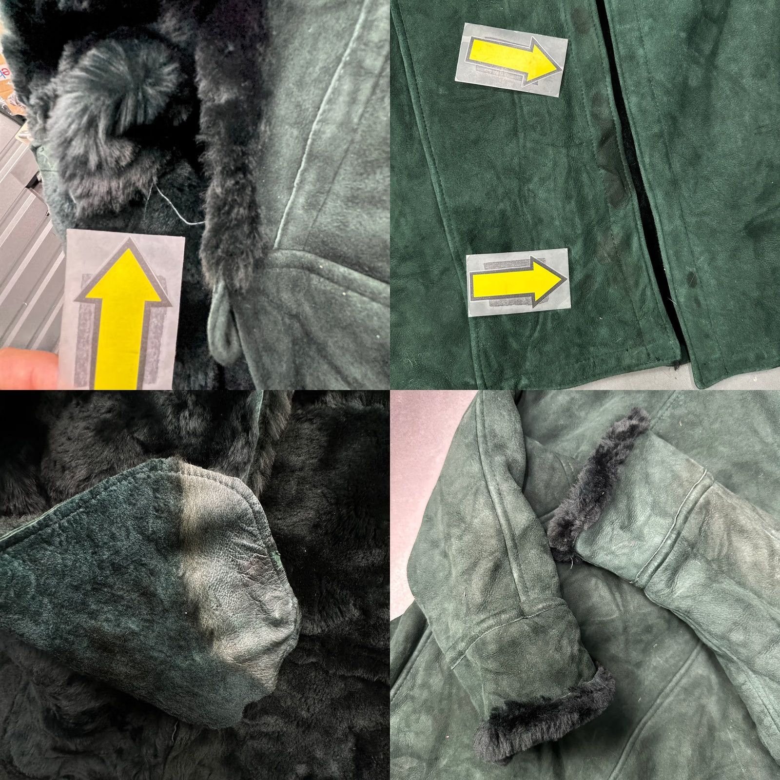 Vintage VINTAGE Overland Sheepskin Leather Long Coat Womens Small Green Lined Pockets Coat Womens S Green Vintage Trench Coat Size S / US 4 / IT 40 - 8 Thumbnail