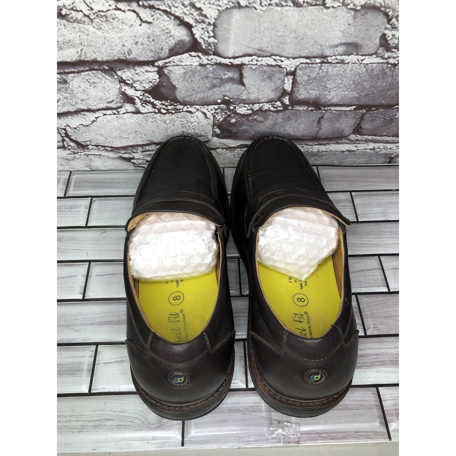 Other Gravity Defyer Ludvig Brown Leather Slip On Loafers Shoes Me Size US 8 / EU 41 - 10 Thumbnail