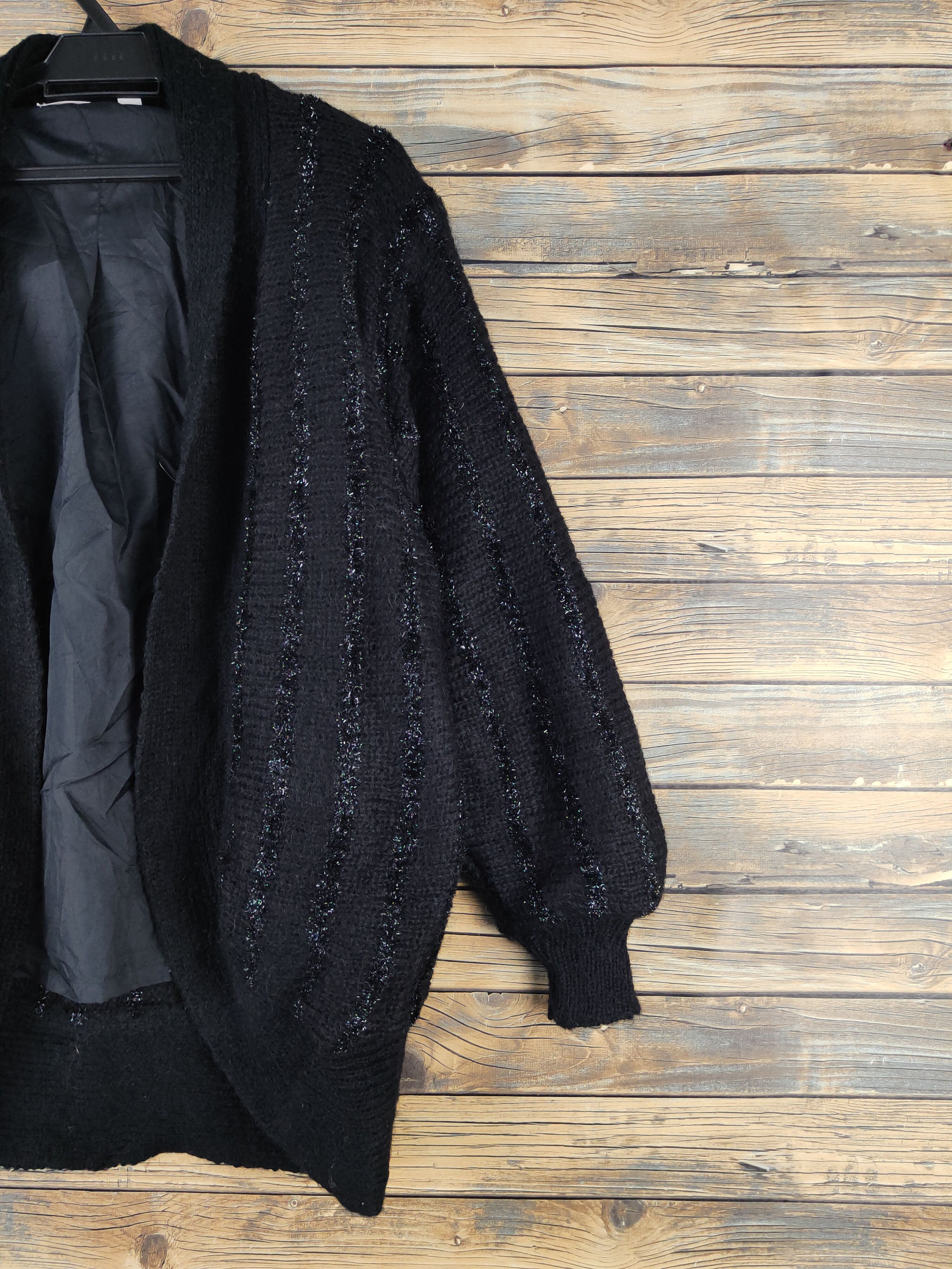 Homespun Knitwear Femme de Jour Black Knitwear Cardigan #W2116 Size L / US 10 / IT 46 - 5 Thumbnail