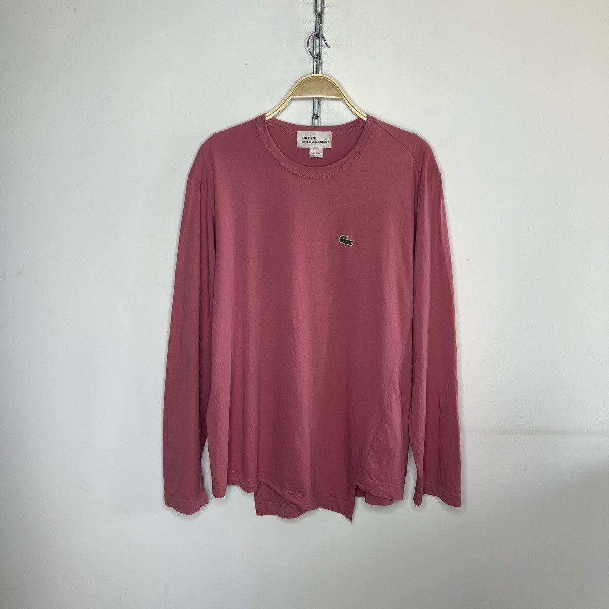 Comme des Garcons SHIRT × Lacoste Lacoste Comme Des Garcons Bias-Cut Longsleeve Tshirt Pink Size US L / EU 52-54 / 3 - 1 Thumbnail