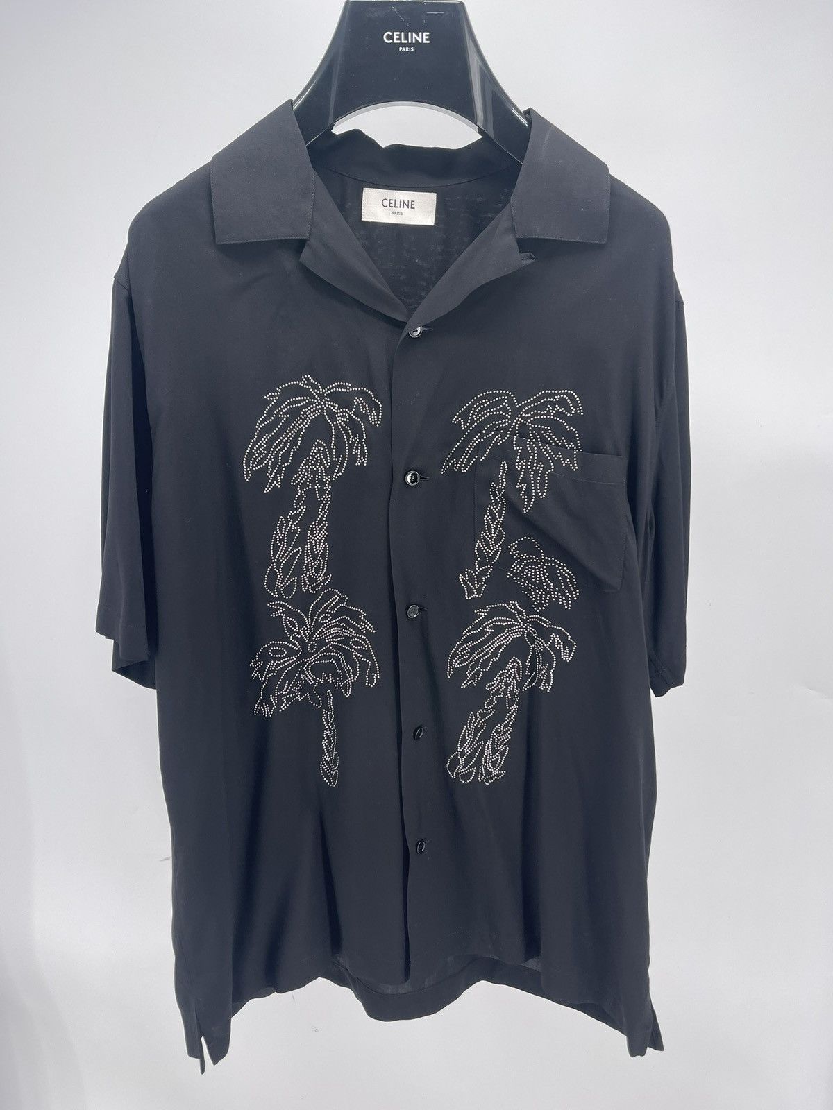 Celine Celine Convertible-Collar Studded Satin Shirt size 38 Size US M / EU 48-50 / 2 - 1 Thumbnail