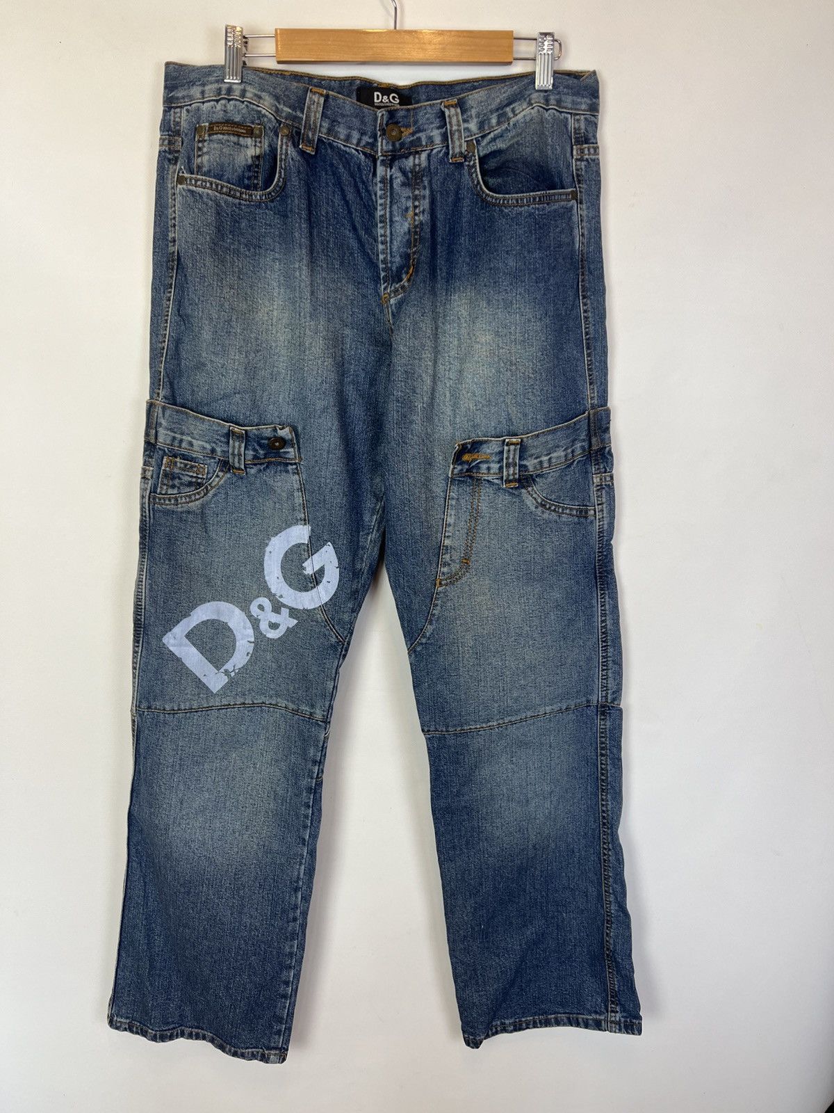 Dolce & Gabbana Vintage Dolce Gabbana Y2K big logo Jeans pants Size US 34 / EU 50 - 1 Thumbnail