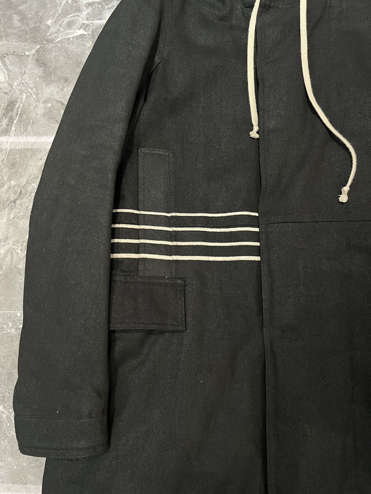 Rick Owens RICK OWENS Padded Fishtail Parka in Black Denim Size US S / EU 44-46 / 1 - 3 Thumbnail