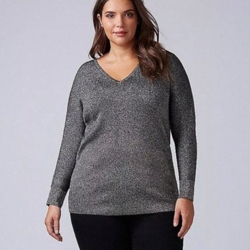 Eileen Fisher Eileen Fisher Shimmer Sweater Italian yarn 1X Metallic Silve Size XL / US 12-14 / IT 48-50 - 1 Thumbnail
