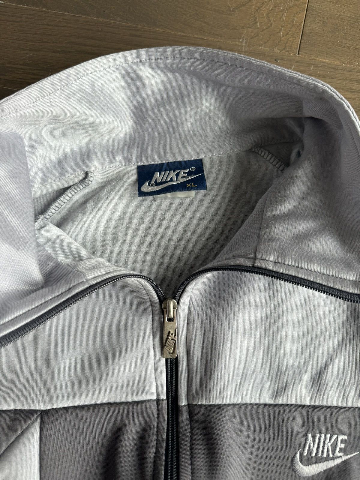 Nike × Vintage Vintage Nike track Jacket long sleeve zip up Grey Xl 80s Size US XL / EU 56 / 4 - 3 Thumbnail