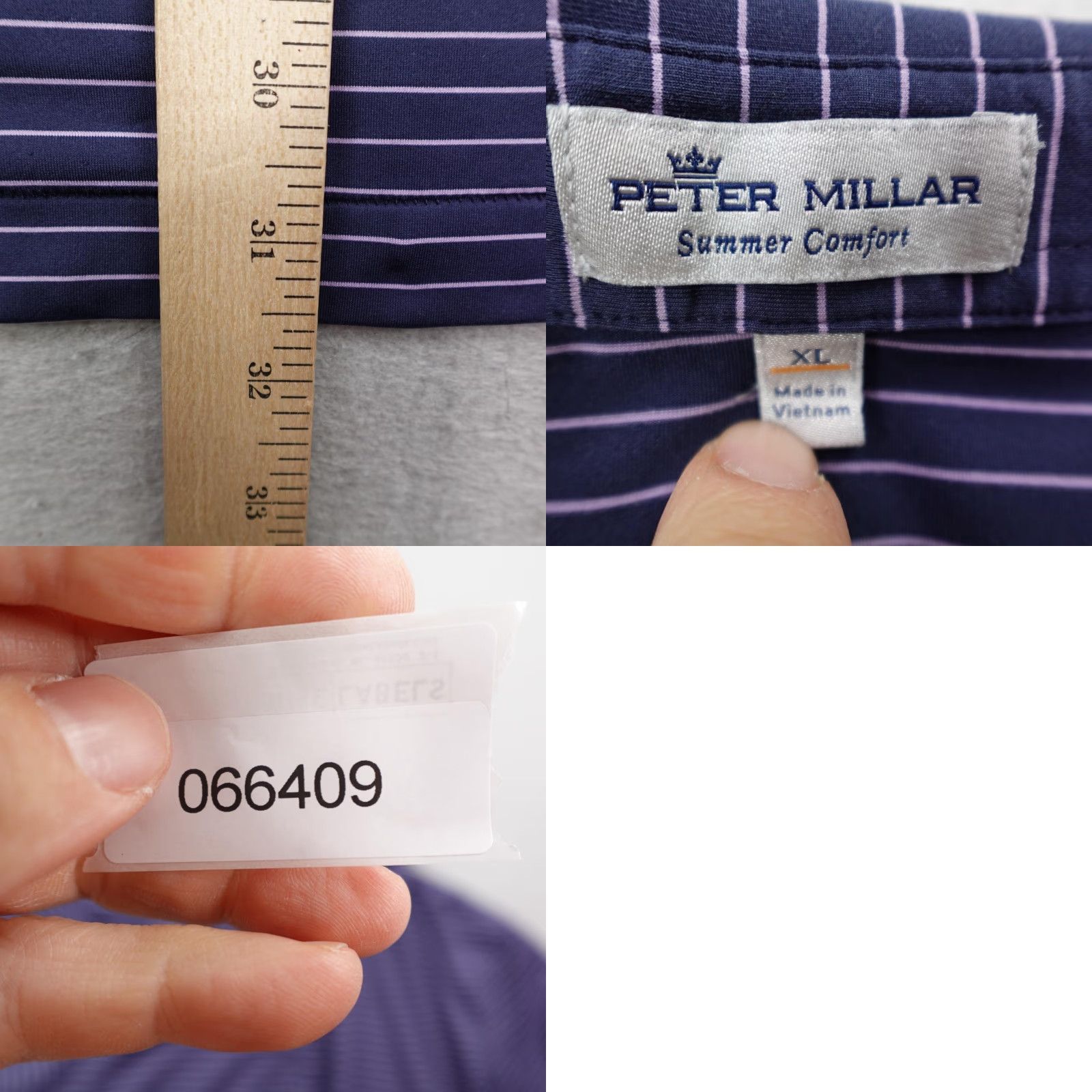Peter Millar Peter Millar Polo Shirt Mens XL Blue Stripes Summer Comfort Golf Shadow Hawk Size US XL / EU 56 / 4 - 8 Thumbnail