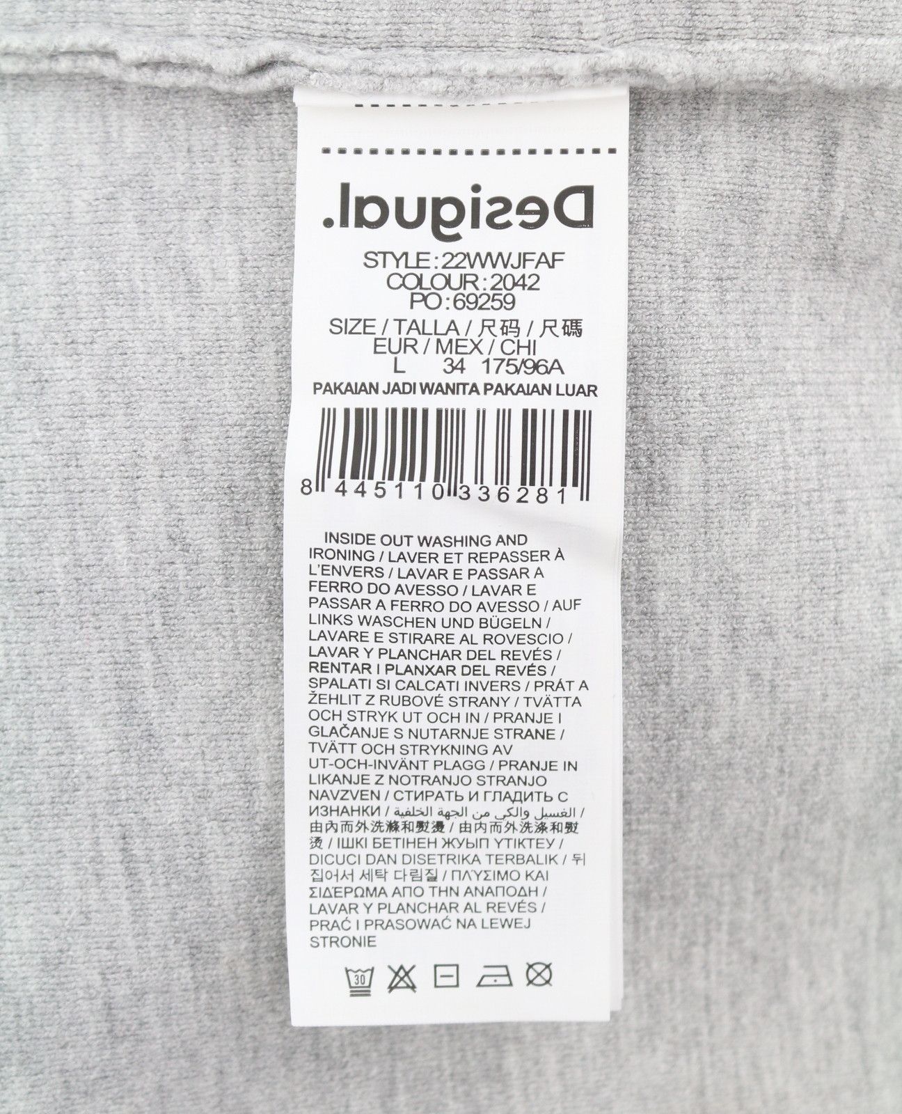 Desigual JERS LAIA L Grey Melange Embroidered Knit Jumper 88767 Size L / US 10 / IT 46 - 9 Thumbnail