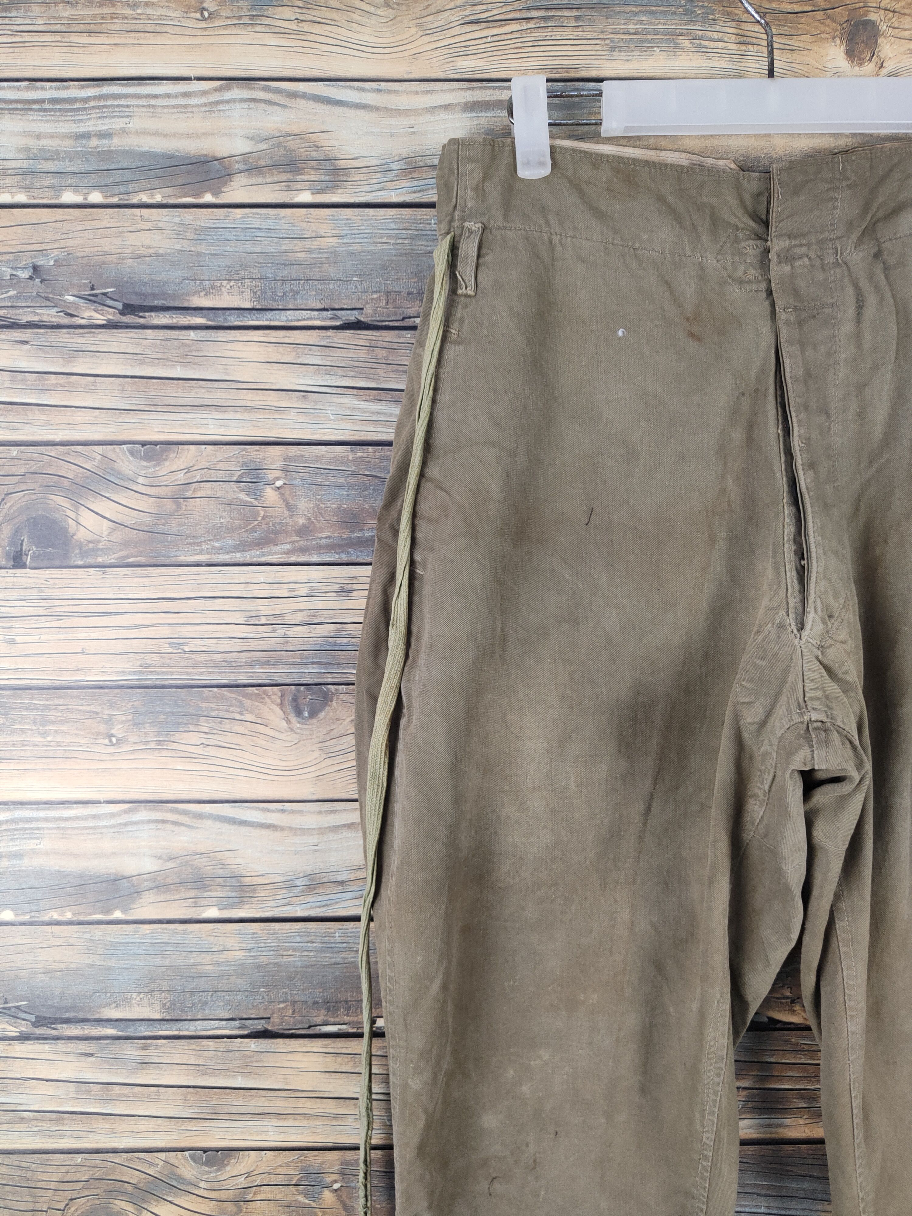 Vintage DL Japan vintage military worker Olive cargo Pants #W1790 Size US 30 / EU 46 - 3 Thumbnail