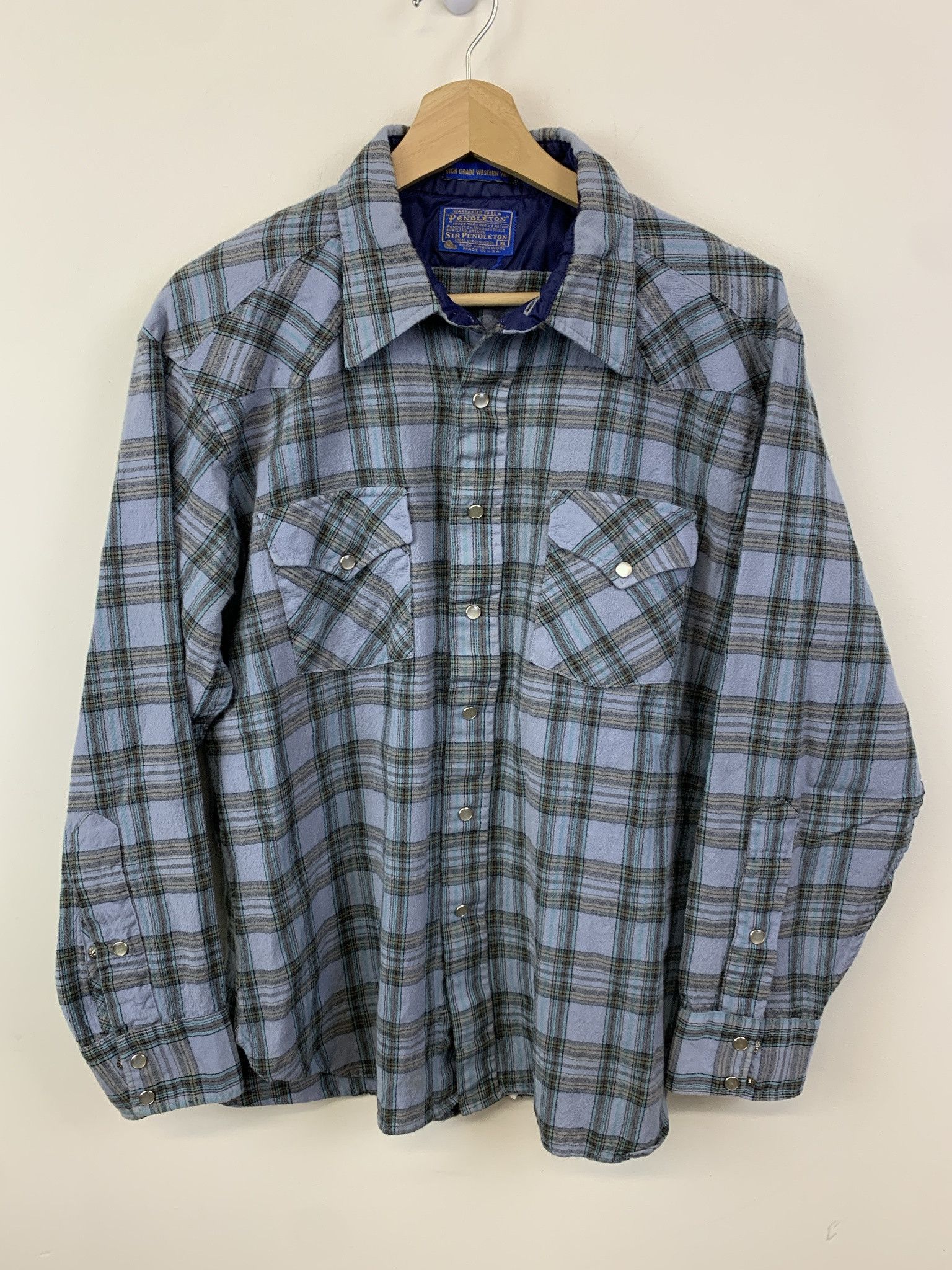 Flannel × Pendleton × Vintage Vintage 1990s Pendleton Flannel Western Cowboy Pearl Snap Shirt Size XL Size US XL / EU 56 / 4 - 1 Thumbnail