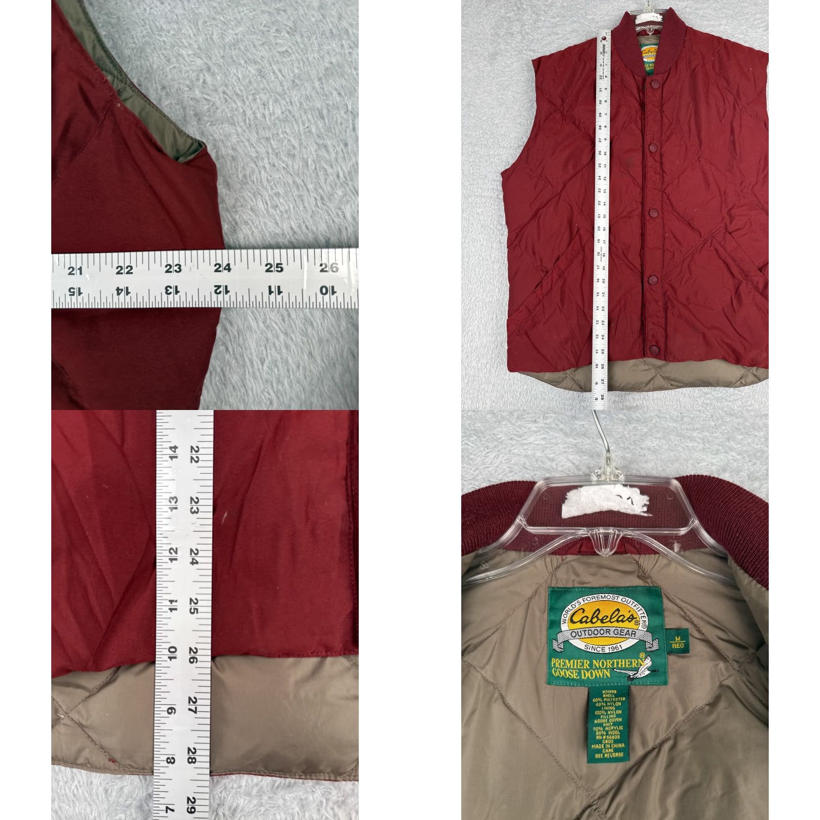 Vintage VINTAGE Cabelas Vest Adult Medium Red Quilted Goose Down Hiking Hunting Button Up Mens Size US M / EU 48-50 / 2 - 8 Thumbnail