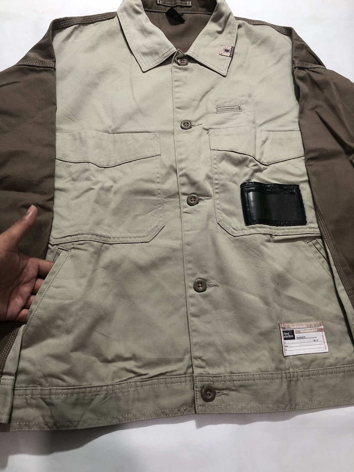 Japanese Brand × Maison MIHARA YASUHIRO Miharayasuhiro Two Toned Work Jacket Size US XL / EU 56 / 4 - 6 Thumbnail