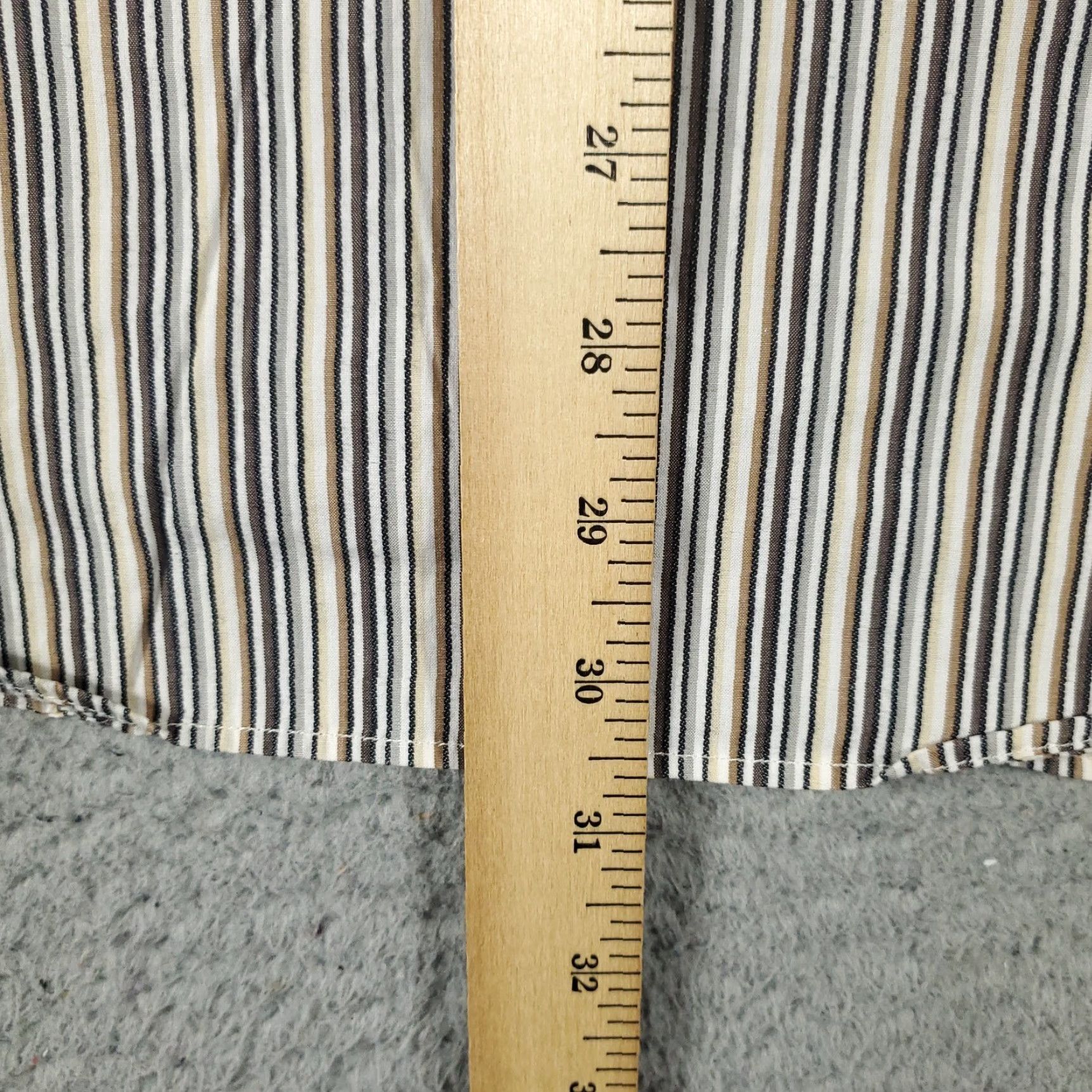 Nautica Nautica Shirt Mens Large Beige Striped Button-Up Long Sleeve Casual Business Formal Workwear Size US L / EU 52-54 / 3 - 5 Thumbnail