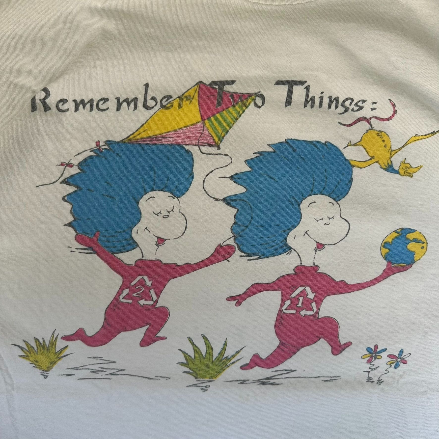 Fruit Of The Loom Vintage 90s Dr. Seuss Two Things Environmental T-Shirt Earth Size US XL / EU 56 / 4 - 2 Thumbnail
