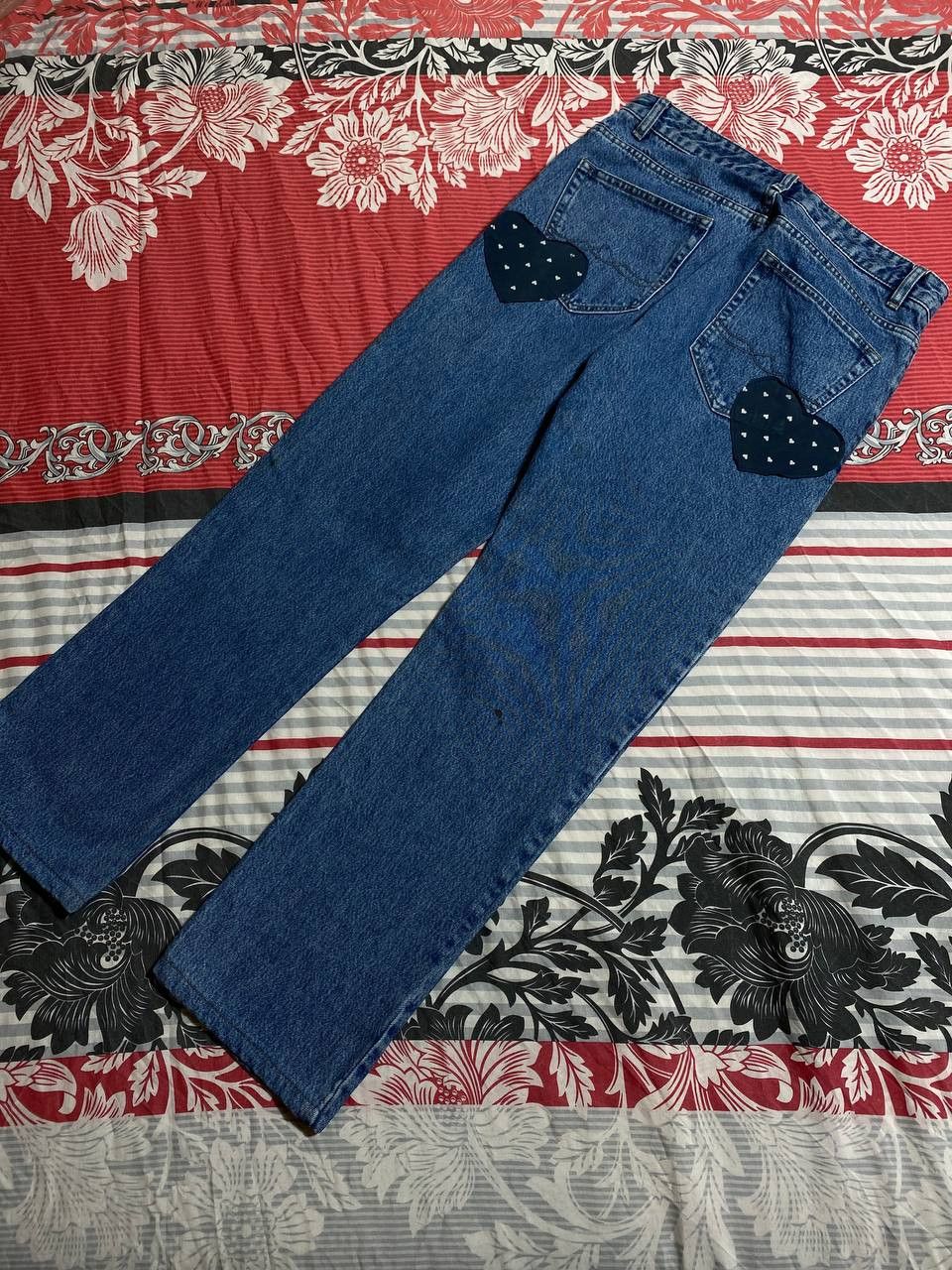 Japanese Brand Distressed Dirty Patchwork Flared Denim Jeans Crush Faded Size US 32 / EU 48 - 18 Thumbnail