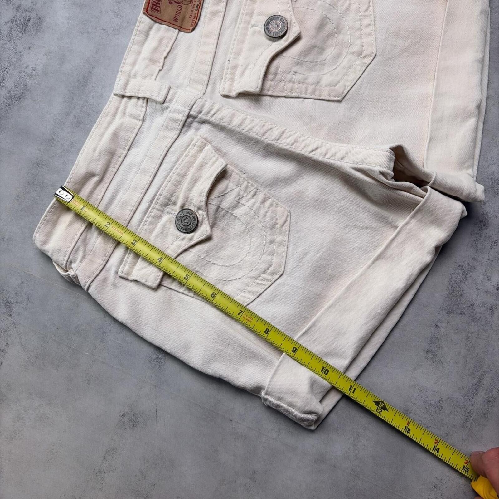 True Religion Y2K White True Religion Grunge Mini Denim Shorts Size 30" / US 8 / IT 44 - 7 Thumbnail