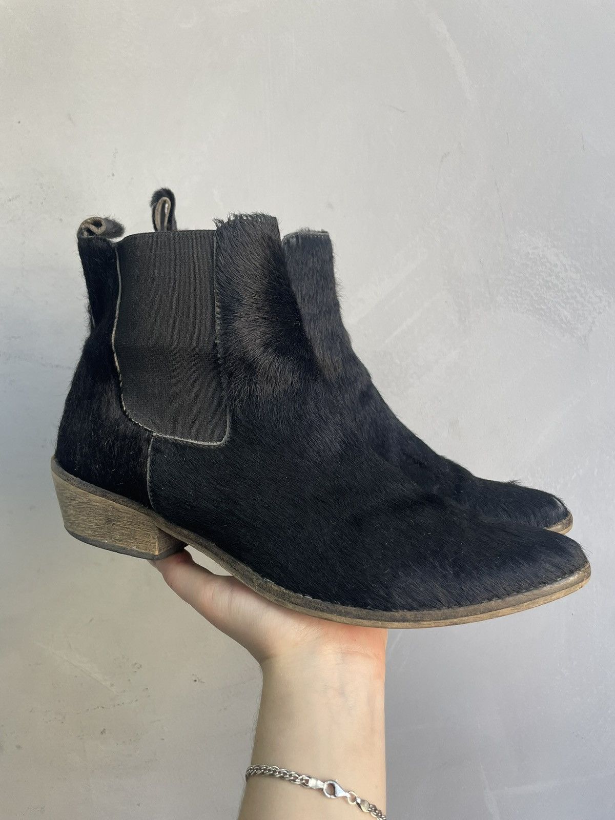 If Six Was Nine Chelsea Boot Horse Leather Ankle real fur Western Shoes Size US 6 / EU 39 - 8 Thumbnail