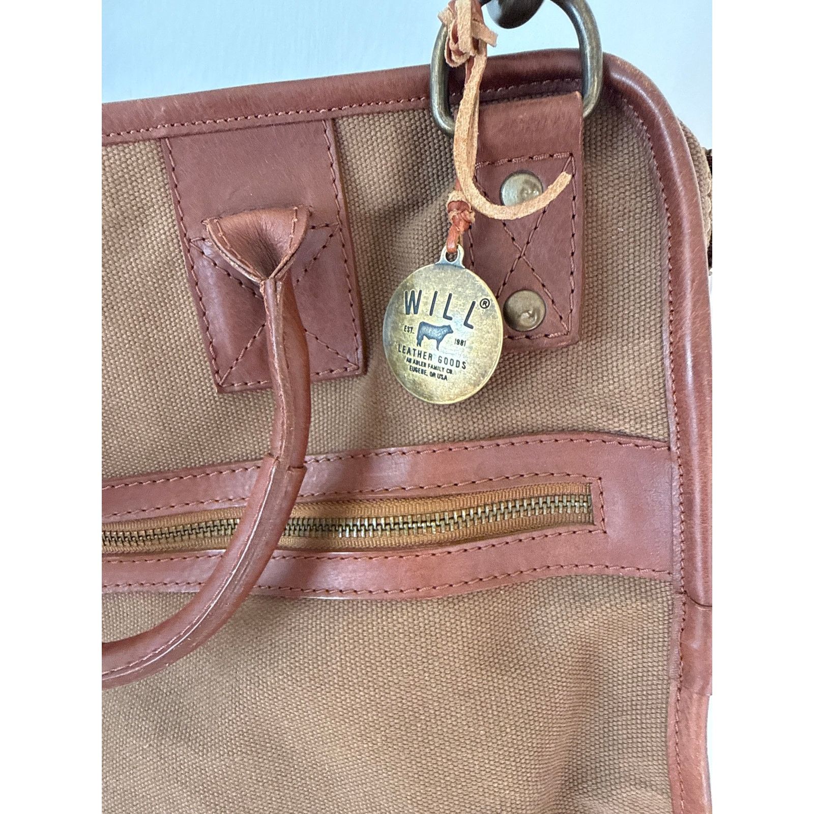 Will Leather Goods Will Leather Goods Aldridge Briefcase in Tobacco Brown Size ONE SIZE - 7 Thumbnail