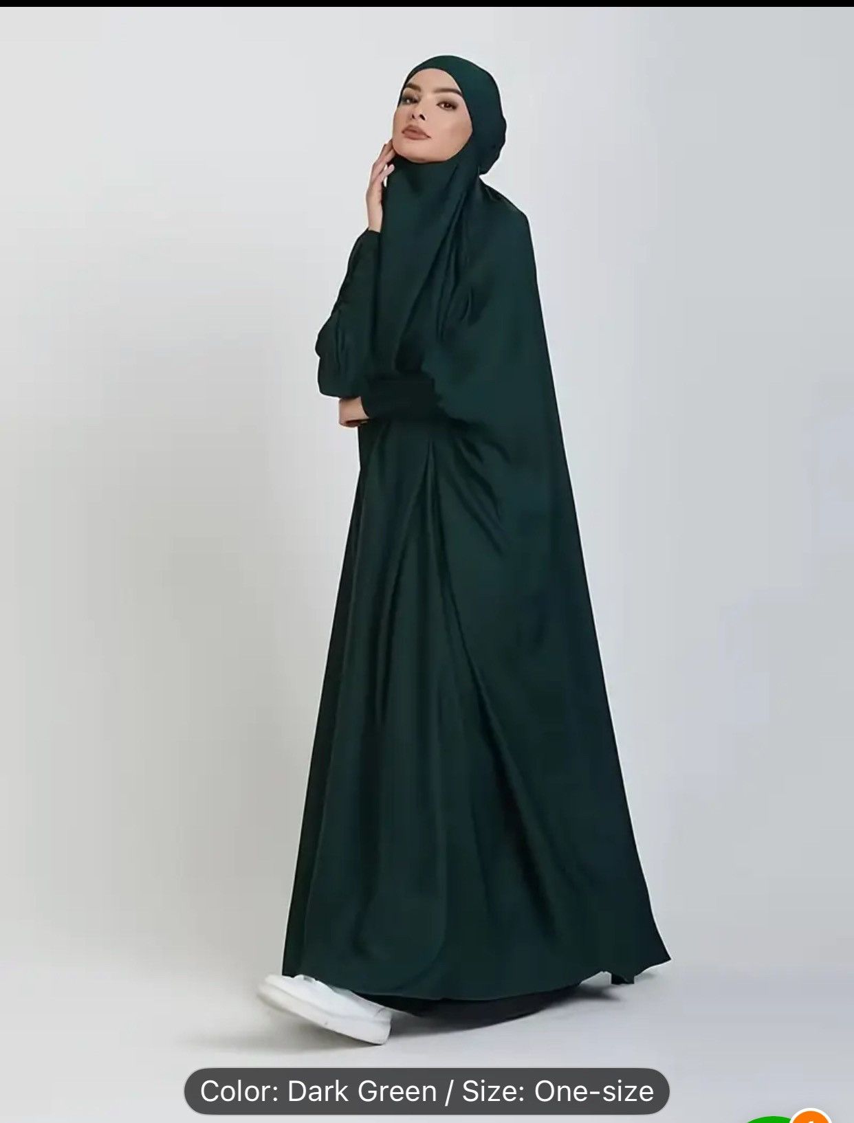 Other Muslim One Piece Cinch Sleeve Long Dress Women Hooded Dubai Size ONE SIZE - 3 Thumbnail