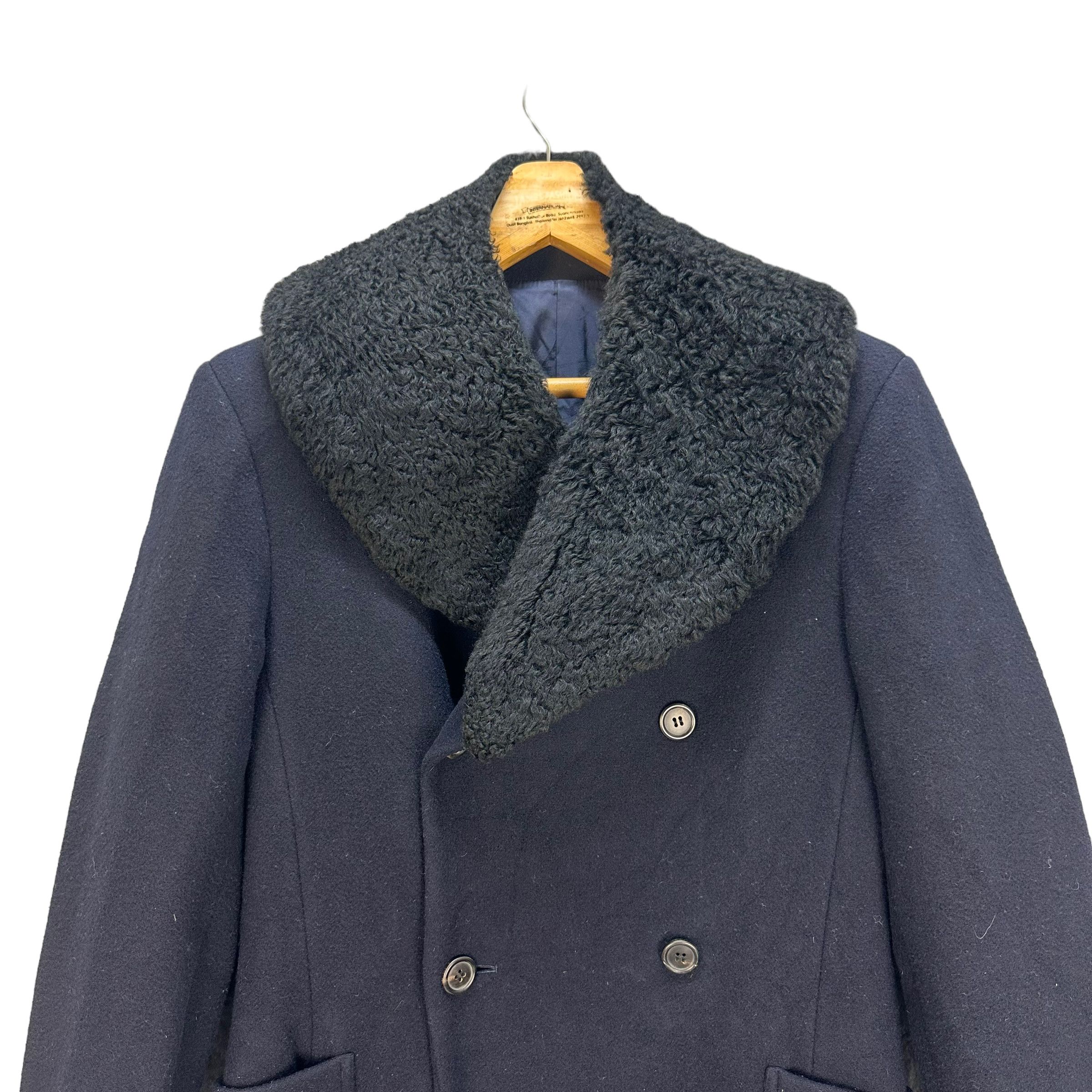 Y's Y's AW1999 SHERPA NECK SHAWL WOOL OVERCOAT #7785-176 Size S / US 4 / IT 40 - 2 Thumbnail