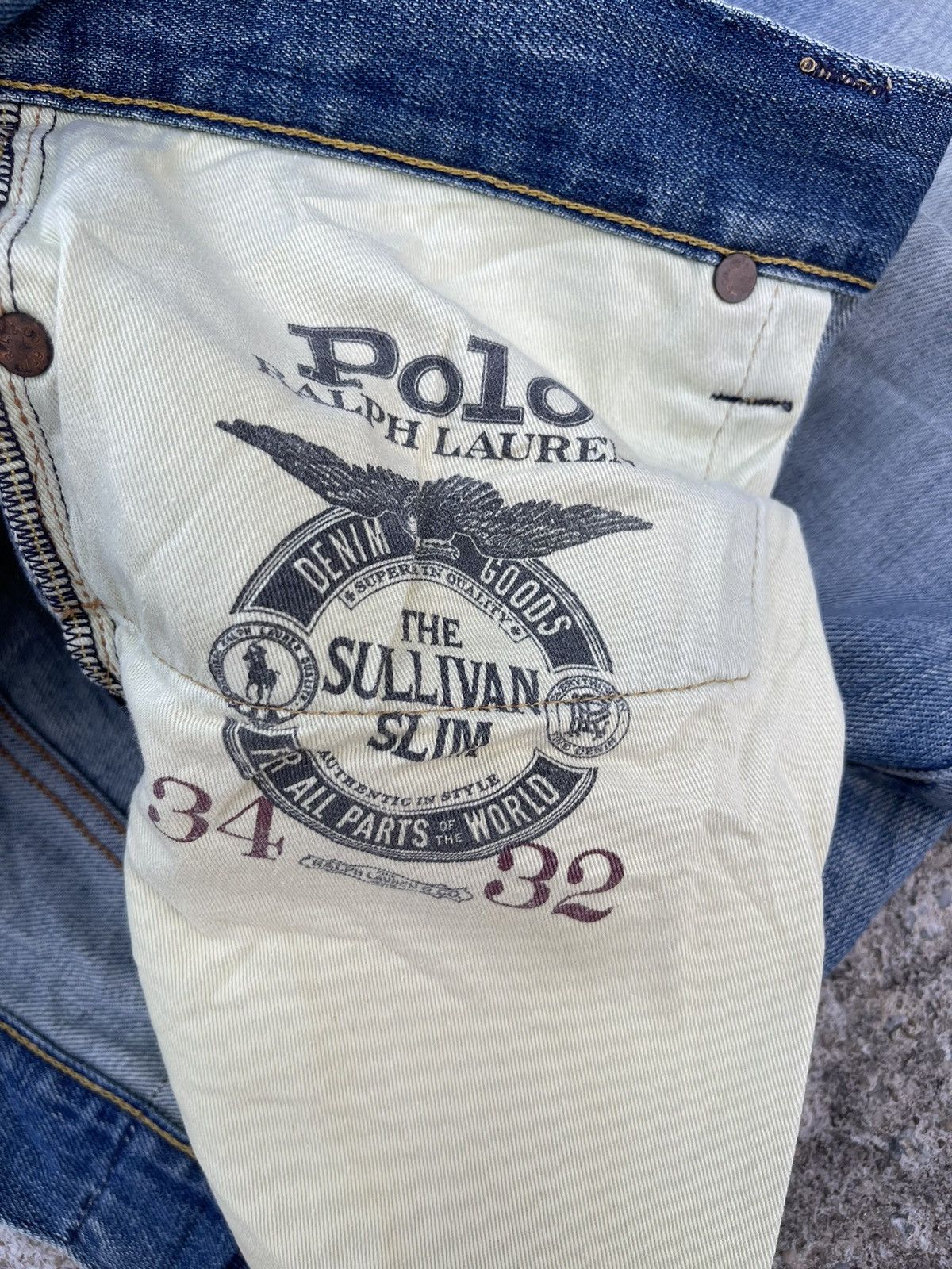 Polo Ralph Lauren 🔥 Polo Ralph Lauren Distressed Denim Vintage W35🔥 Size US 35 - 16 Thumbnail