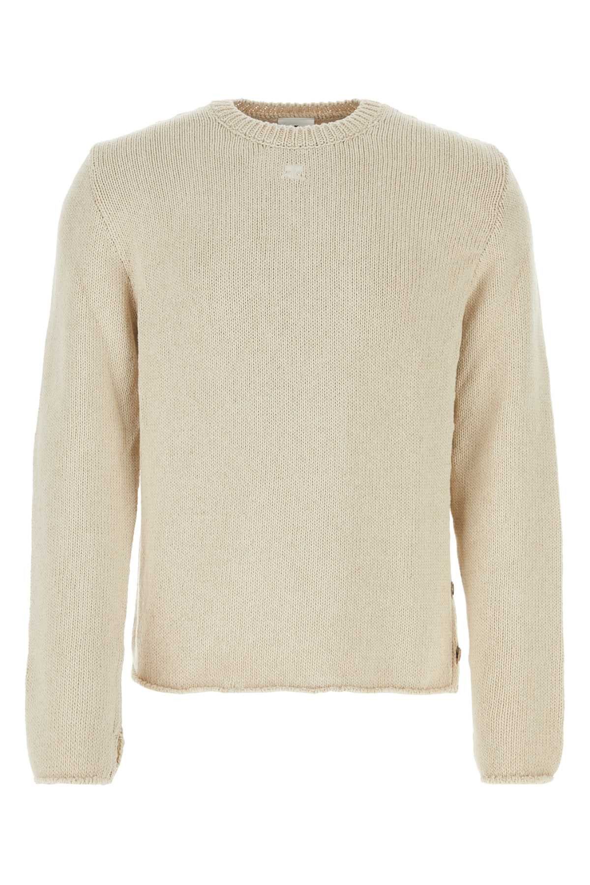image of Courreges Sand Cotton Blend Sweater in Beige O Tan, Men's (Size Large)