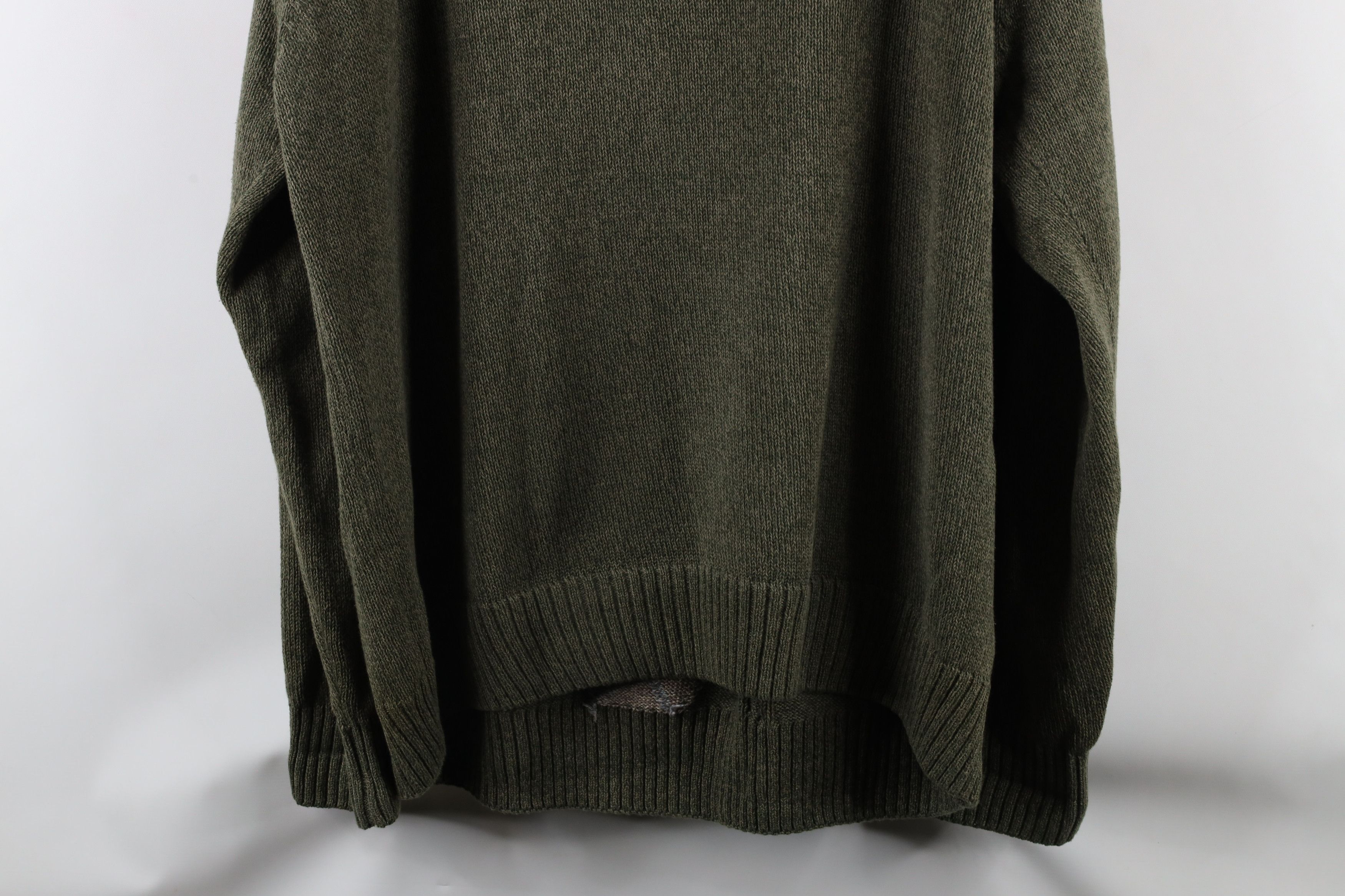 Vintage Vintage 90s Streetwear Cable Knit Crewneck Sweater Green Size US XL / EU 56 / 4 - 9 Thumbnail
