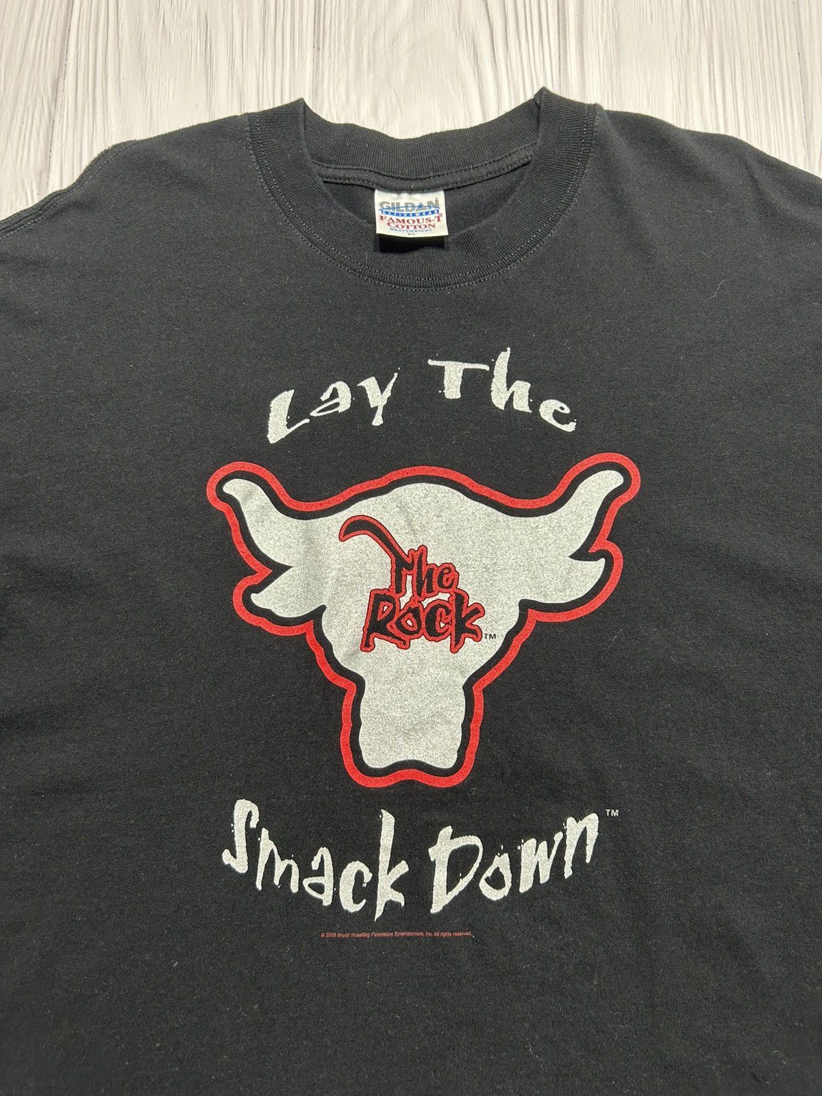 Vintage Vintage 2000 The Rock Lay The Smack Down T-Shirt Size US XL / EU 56 / 4 - 4 Thumbnail