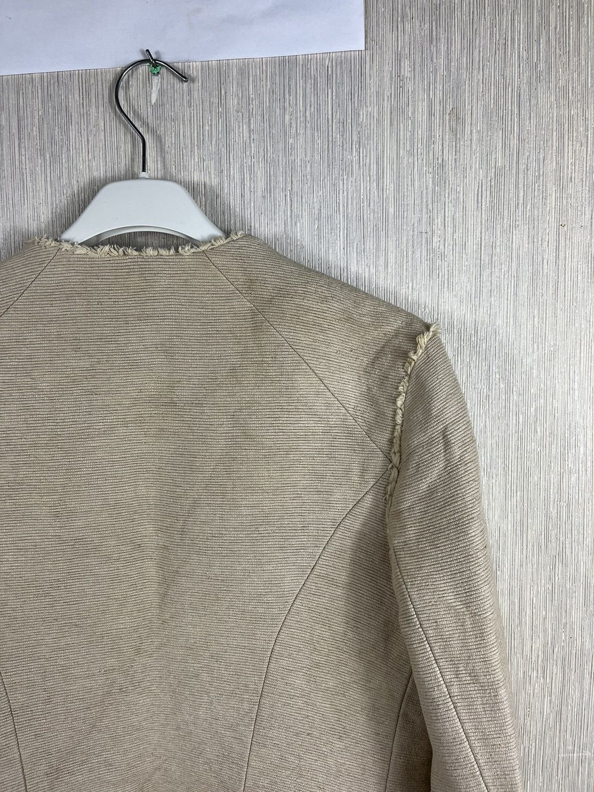 Designer × L'AGENCE L’agence raw silk blazer striped jacket distressed sand Size M / US 6-8 / IT 42-44 - 16 Thumbnail
