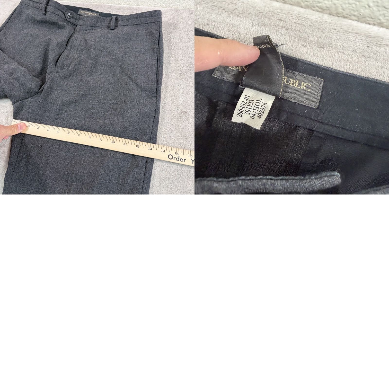 Banana Republic VINTAGE Banana Republic Trouser Pants Gray Wool Blend Men 36x31 Flat Front Dress Pants Size US 36 / EU 52 - 8 Thumbnail