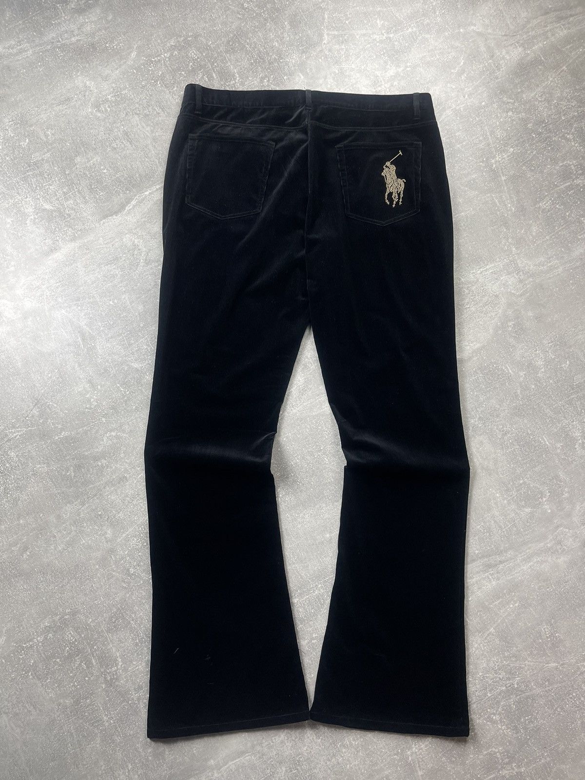 Ralph Lauren Black Label Ralph Lauren Black Label Flared Corduroy Pants Black Velvet Size 36" / US 14 / IT 50 - 2 Thumbnail