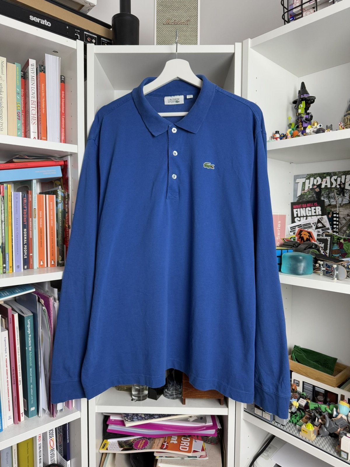 Designer × Lacoste Lacsote sport blue baggy longsleeve rugby polo XXXL 3XL rare Size US XXL / EU 58 / 5 - 1 Thumbnail