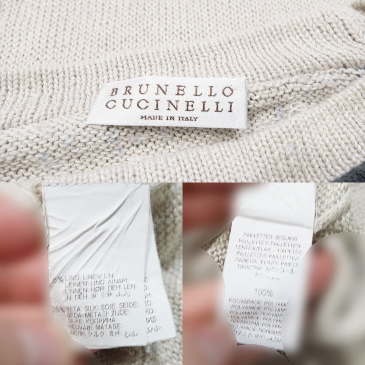 Brunello Cucinelli Sequined Linen & Silk Short Sleeve Knit Sweater Size M / US 6-8 / IT 42-44 - 7 Thumbnail