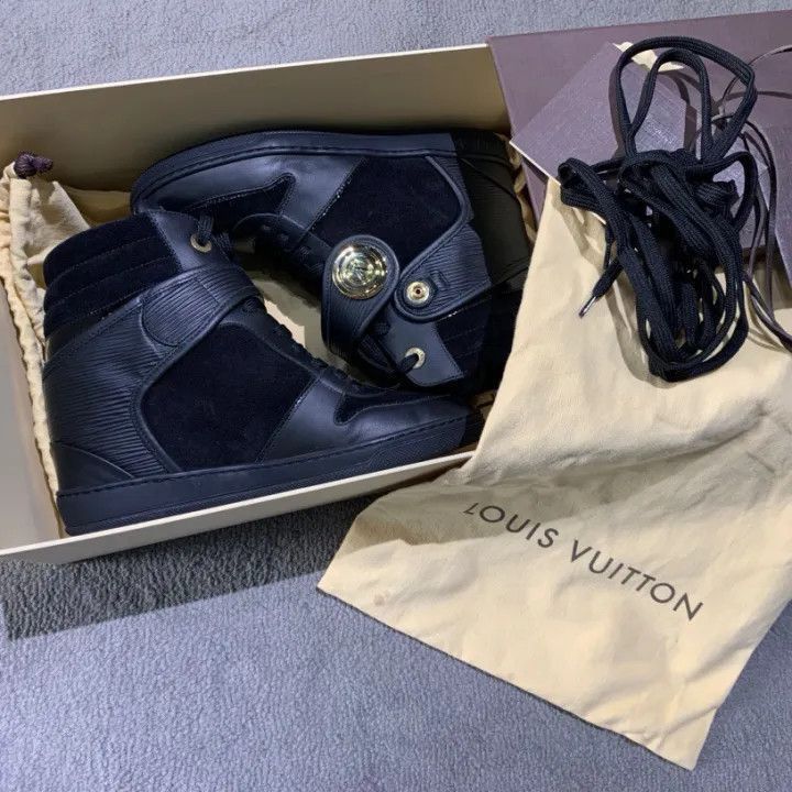 Louis Vuitton Louis Vuitton Black Lace-Up Wedge Ankle Boots -2508 Size US 7.5 / EU 40-41 - 6 Thumbnail