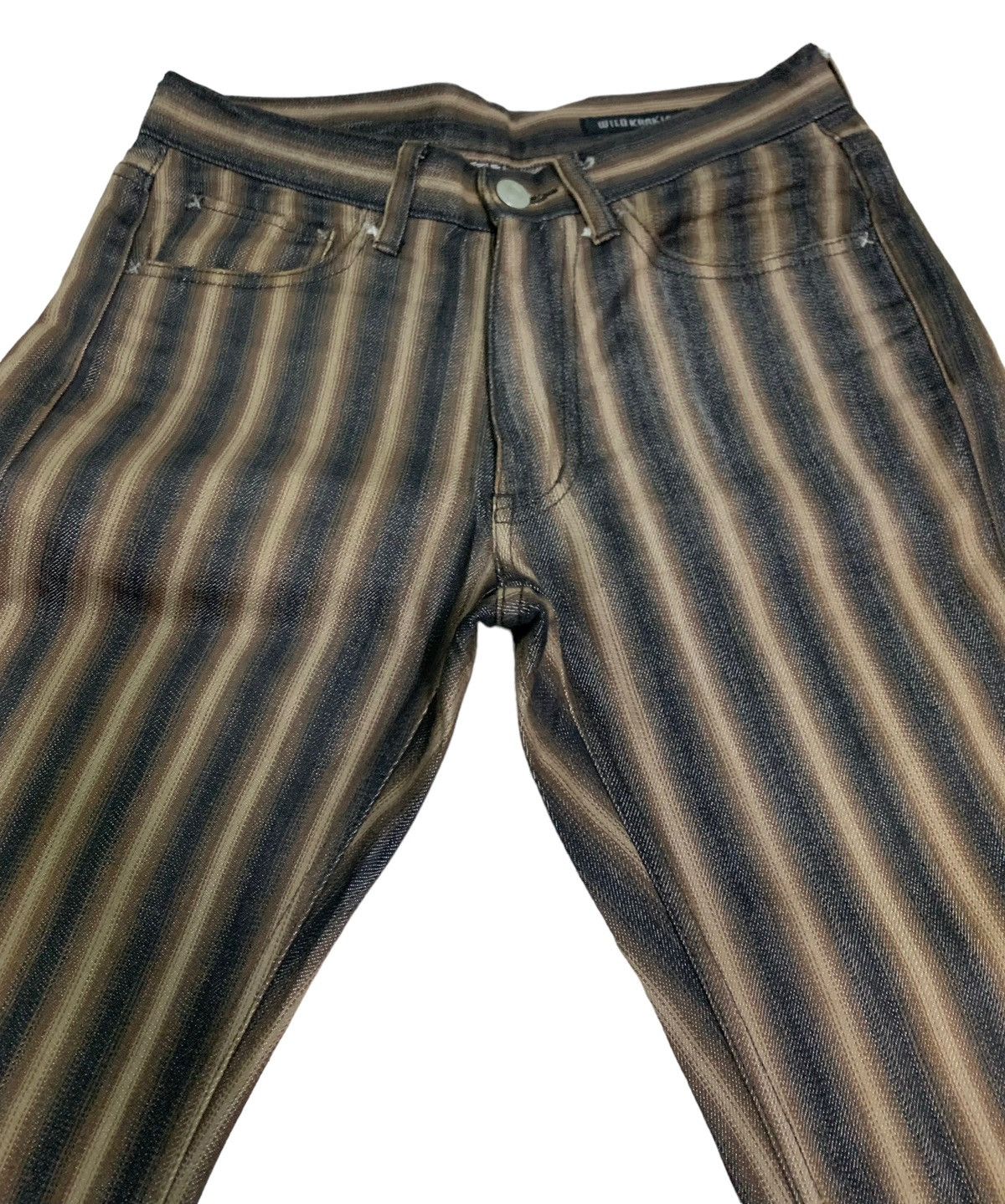 Japanese Brand 🔥Rare Vintage Wild Khakis Brown Stripes Flare Pants Size US 30 / EU 46 - 8 Thumbnail