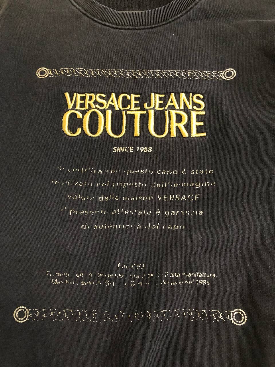 Versace Jeans Couture Versace Jeans Couture Big Logo Men's Black Crewneck Sweater Size US XL / EU 56 / 4 - 18 Thumbnail