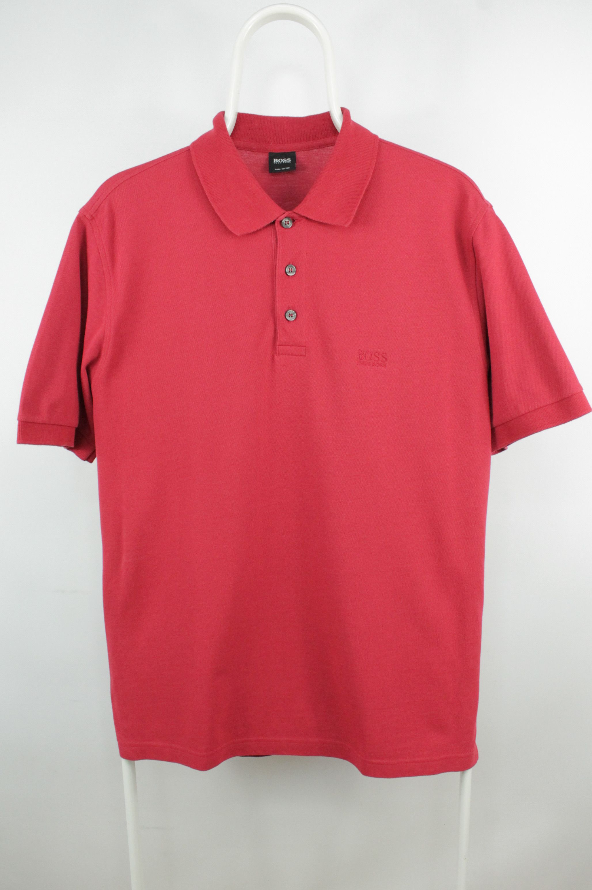 Hugo Boss × Vintage Hugo Boss Ferrara Regular Fit Pima Cotton Red Polo Shirt Size US M / EU 48-50 / 2 - 1 Thumbnail