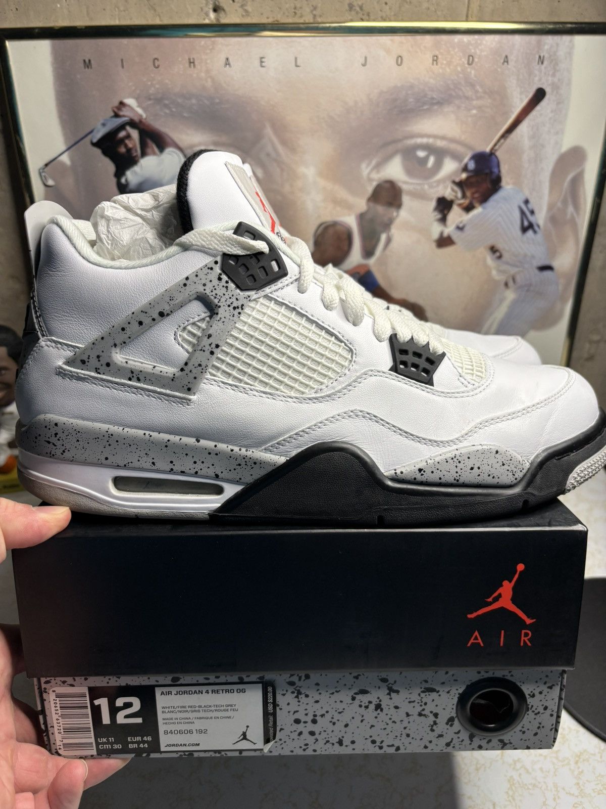 Jordan Brand Air Jordan 4 Retro OG white cement Size US 12 / EU 45 - 1 Thumbnail