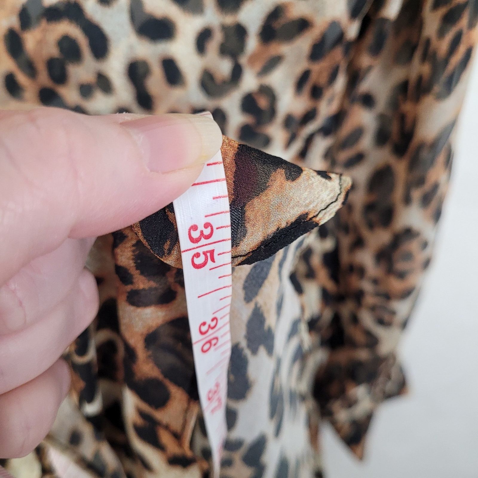INTERMIX Intermix cheetah print sheer ruffled long sleeve dress Size S / US 4 / IT 40 - 12 Thumbnail