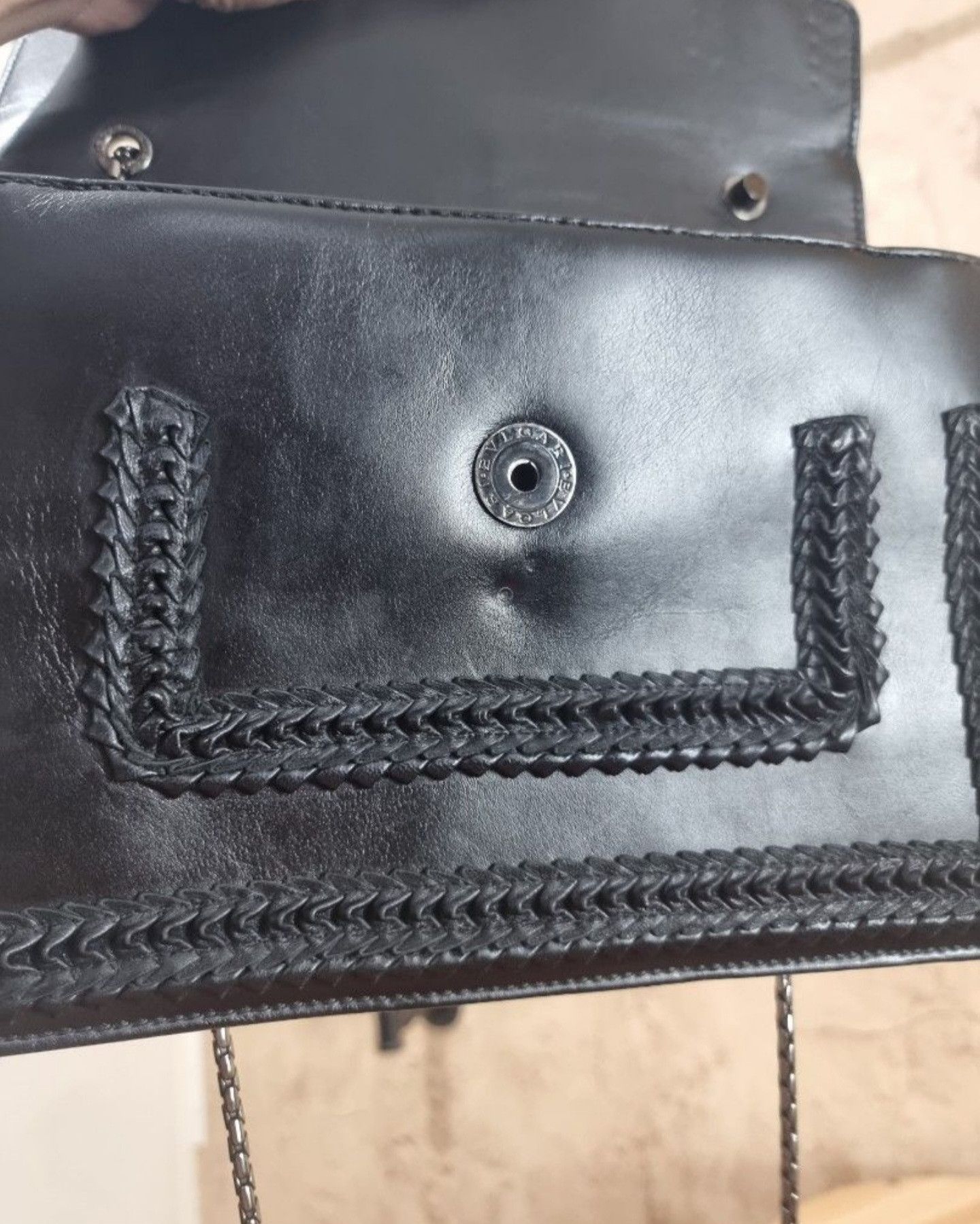 Bvlgari Blvgari Plisse Black Serpenti Leather Bag Size ONE SIZE - 4 Thumbnail