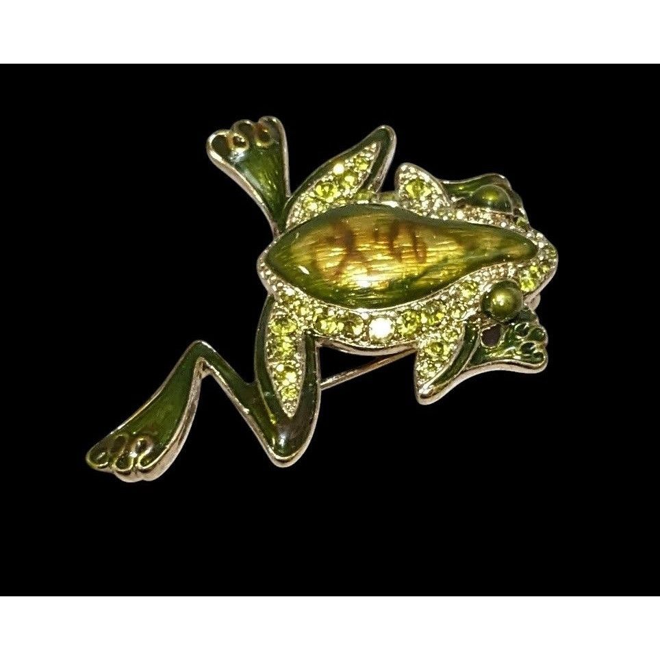 Other Vintage Liz Claiborne Rhinestone Enamel Frog Brooch Size ONE SIZE - 1 Thumbnail