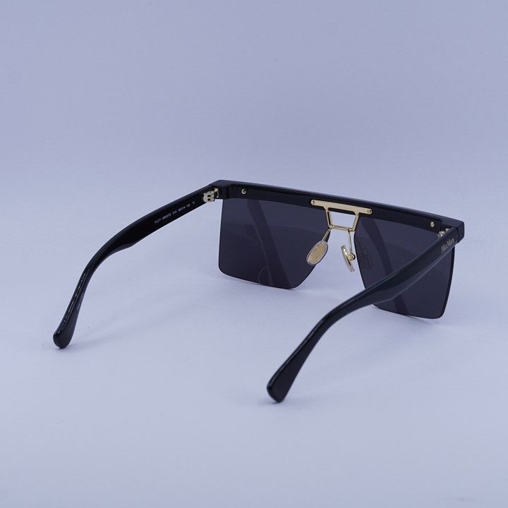 Max Mara Max Mara MM0072 01A Sunglasses Shiny Black Square Frame Size ONE SIZE - 4 Thumbnail