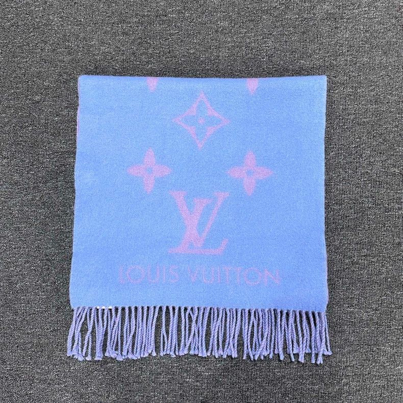 Louis Vuitton blue and pink cashmere scarf by louis vuitton-dmc Size ONE SIZE - 1 Thumbnail