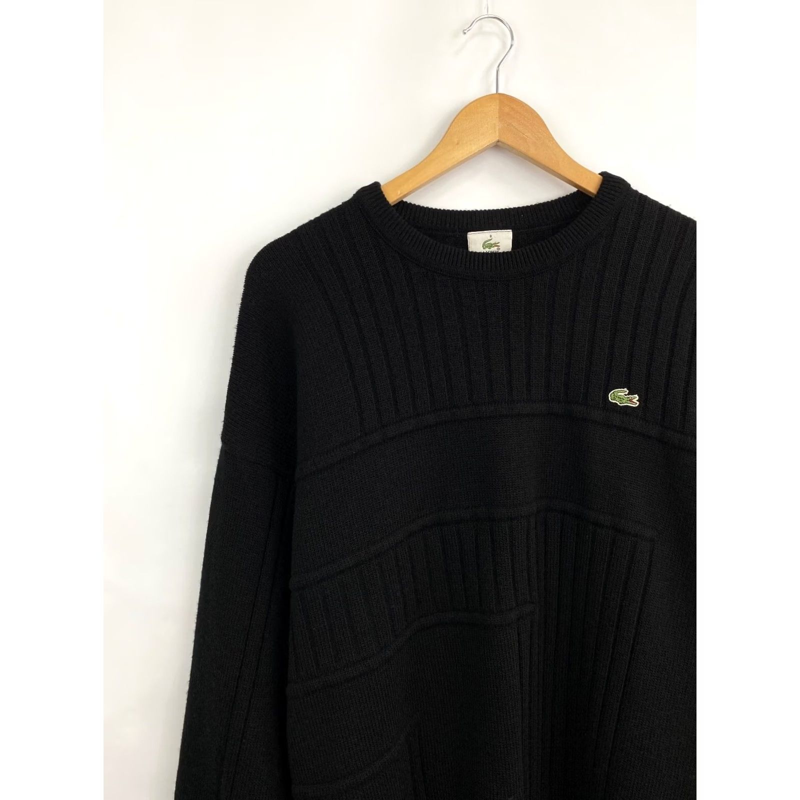 Lacoste VINTAGE Lacoste Sweater Mens XL Wool 90s Black Pullover Asymmetrical France 64 cm Chest 66 cm Length 63 cm Shoulders 52 cm Sleeve Length Size US XL / EU 56 / 4 - 3 Thumbnail
