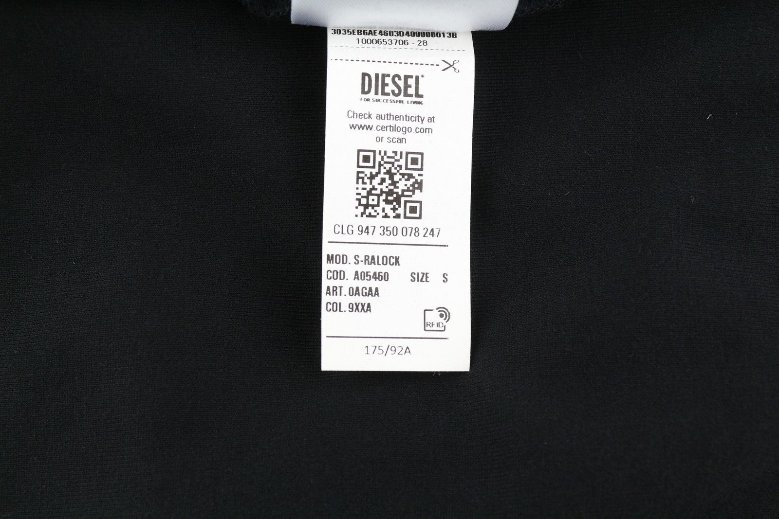 Diesel S-RALOCK S Black Full Zip Sweatshirt 41058 Size US S / EU 44-46 / 1 - 10 Thumbnail